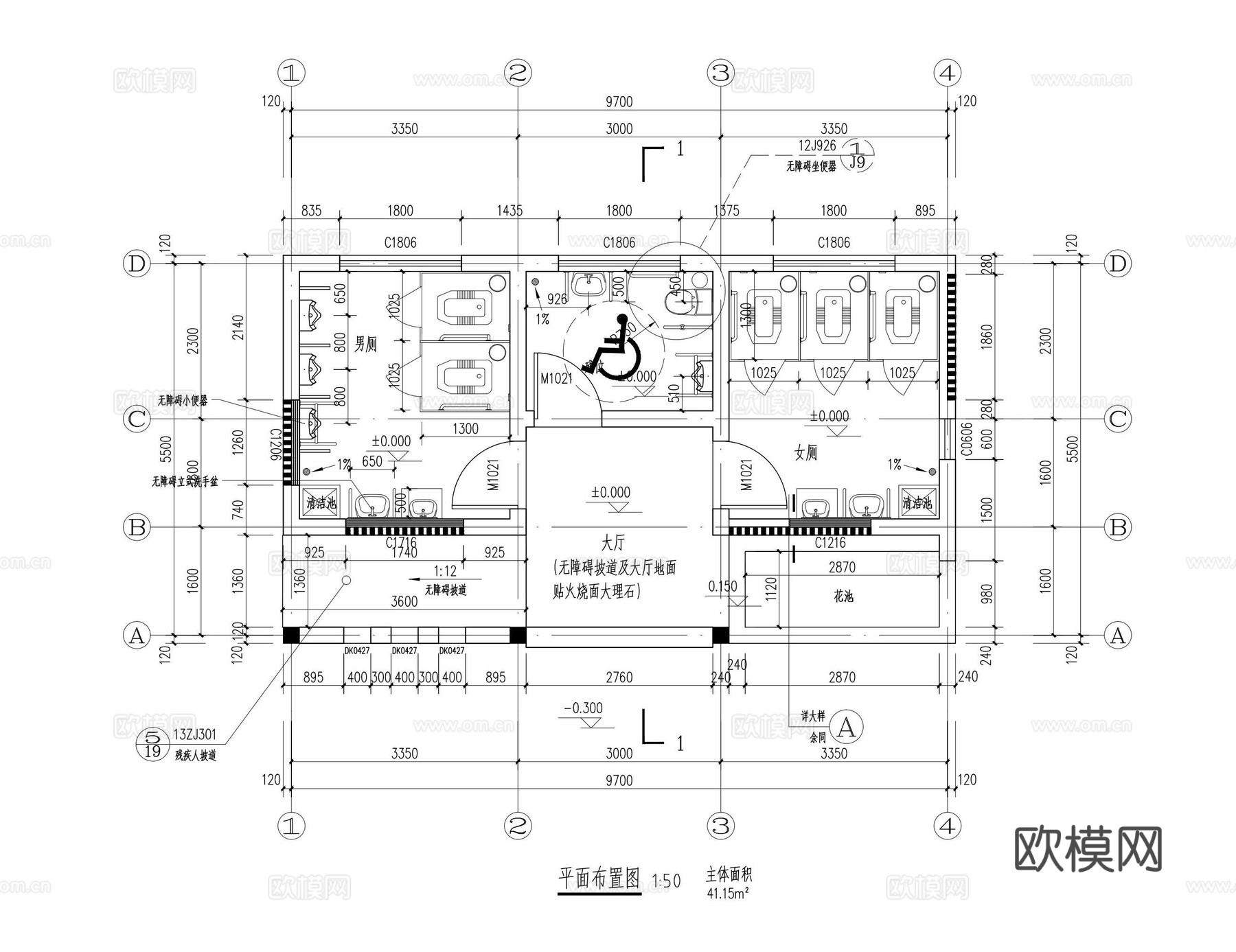 公共场所cad施工图