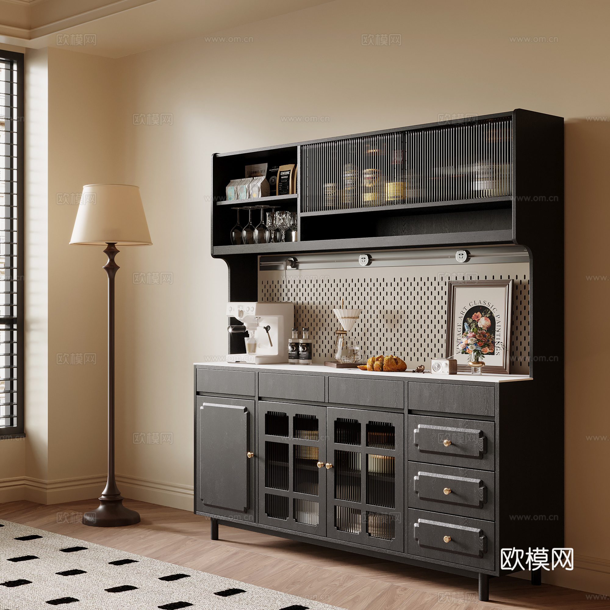 餐边柜 法式餐边柜3d模型