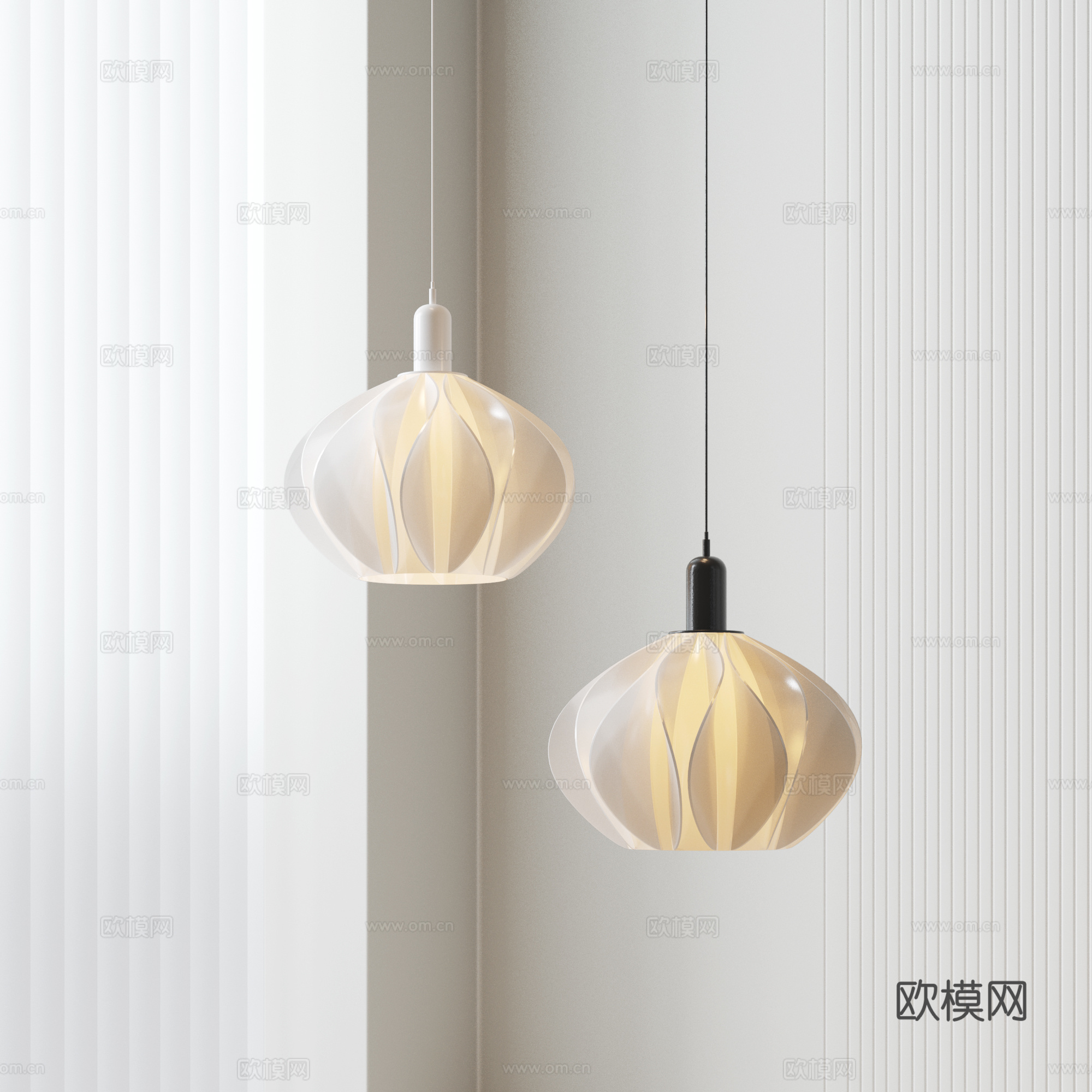 现代法式奶油风花瓣吊灯 餐厅吊灯 卧室吊灯 儿童房吊灯 艺术3d模型
