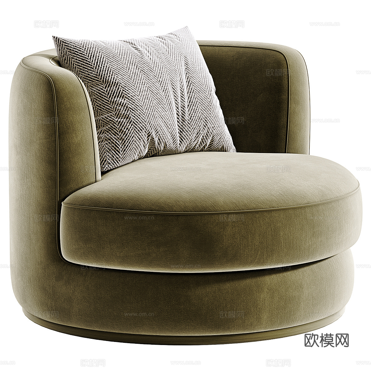 现代意式布艺扶手椅3d模型