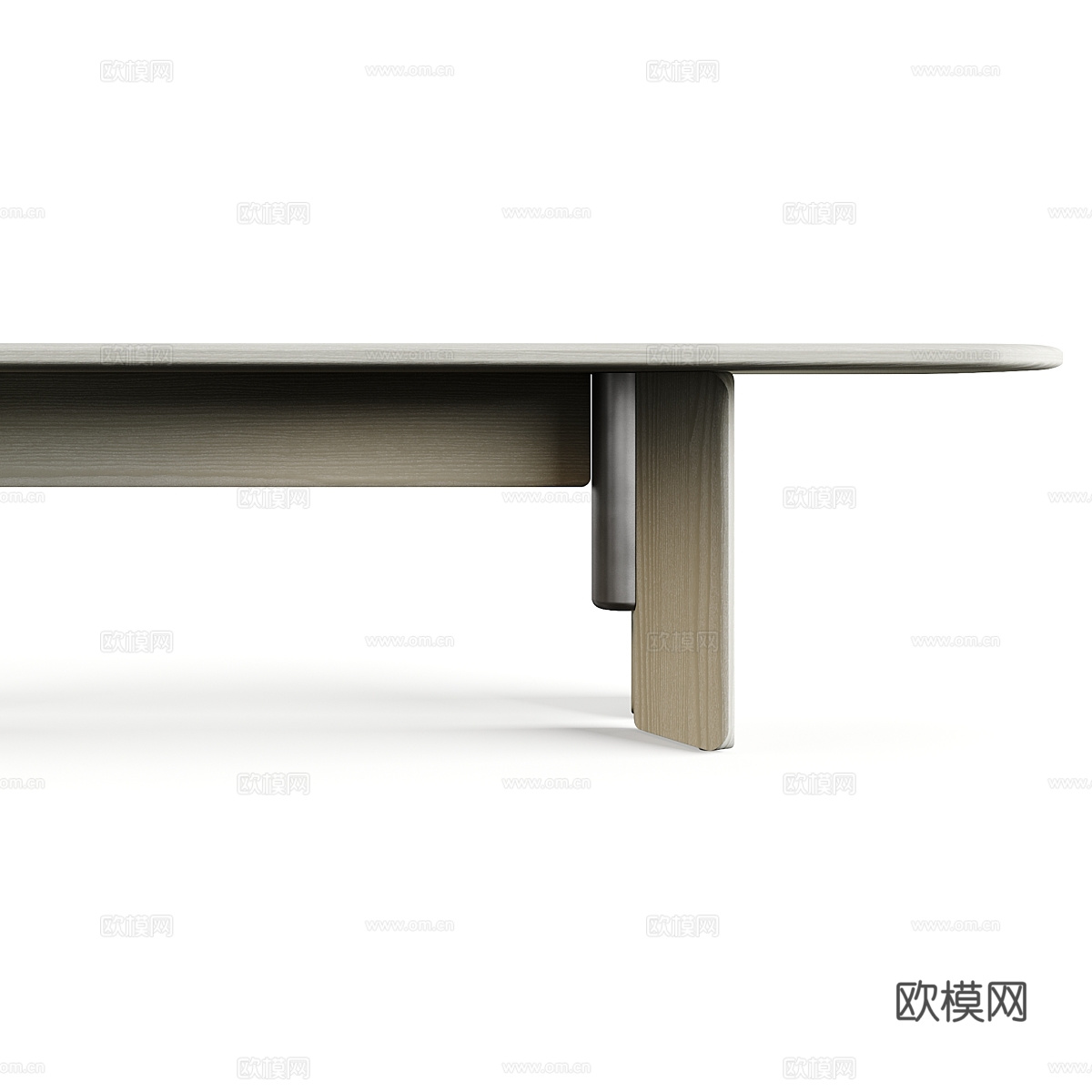 现代意式实木长餐桌3d模型