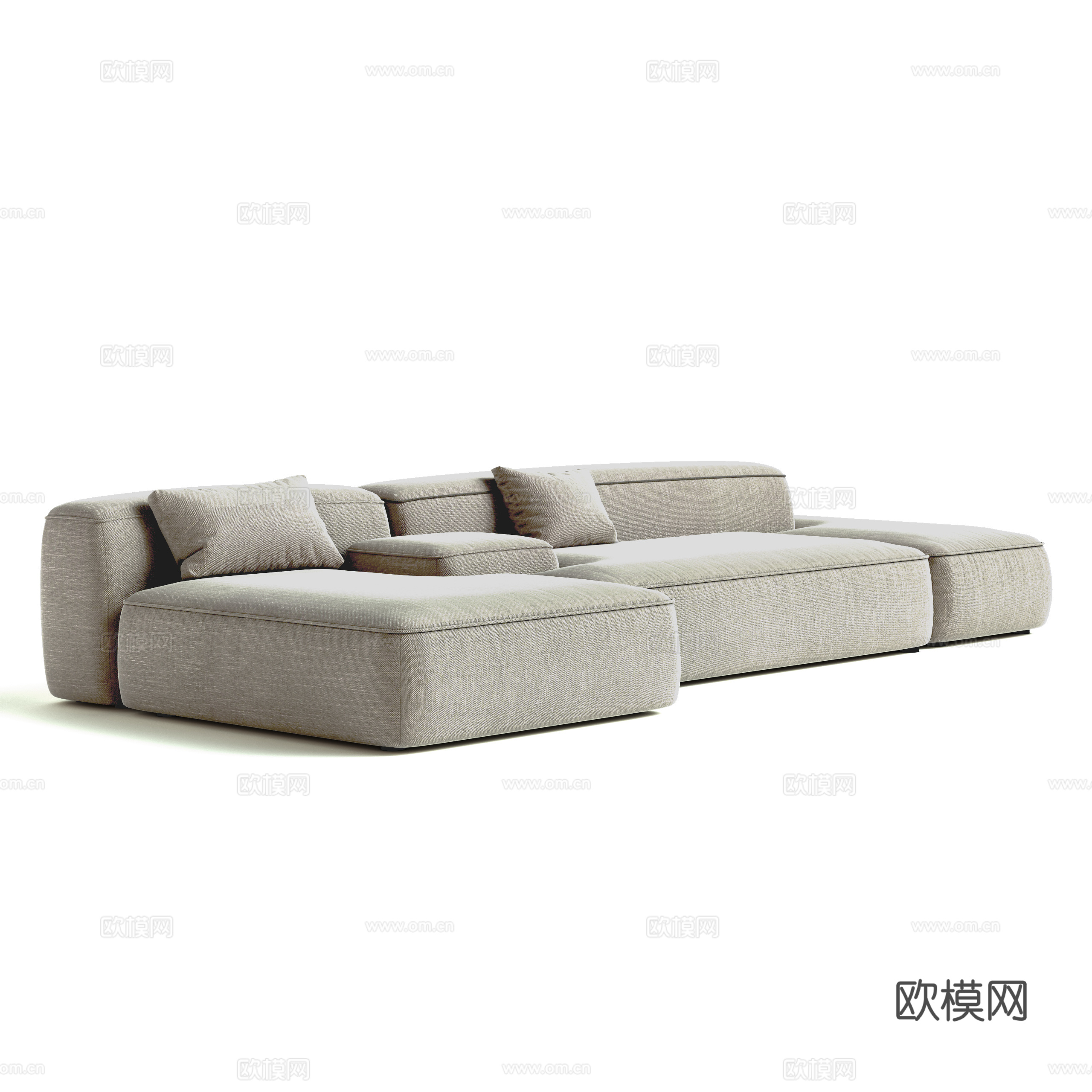 现代转角组合沙发3d模型