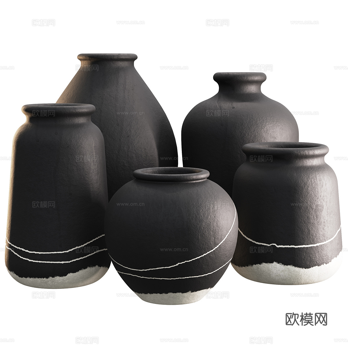 新中式陶罐 花瓶3d模型