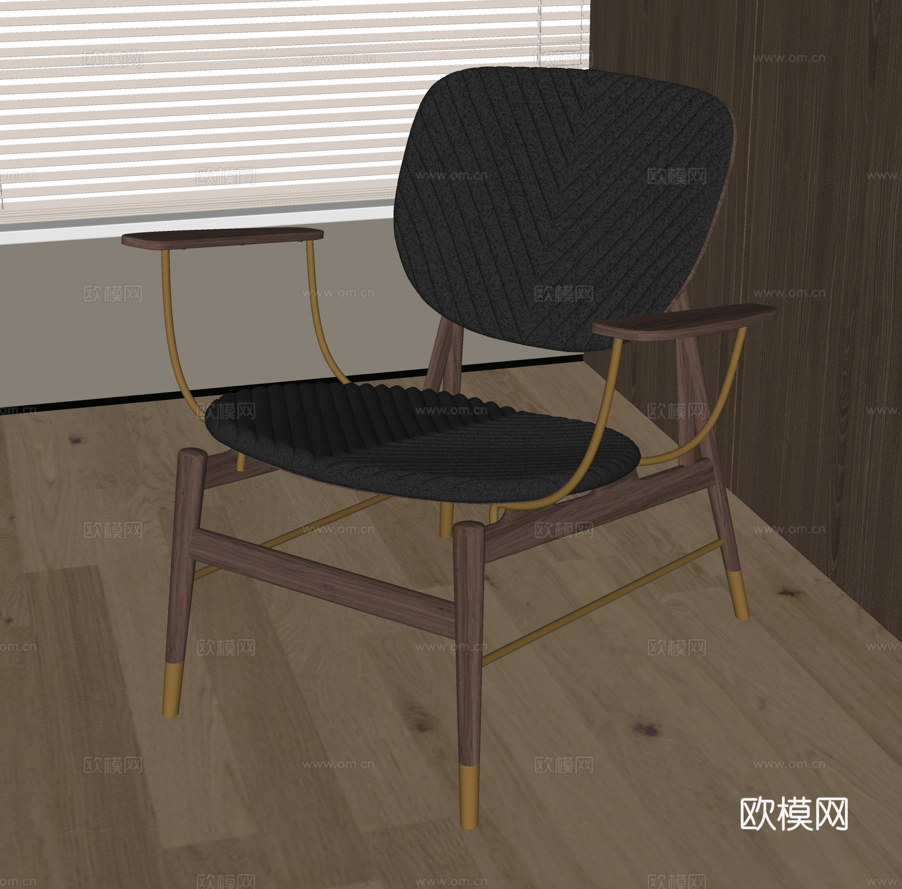 侘寂风休闲椅su模型