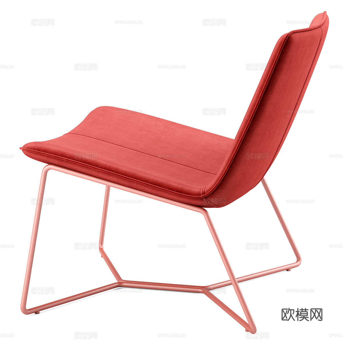 现代极简布艺休闲椅3d模型