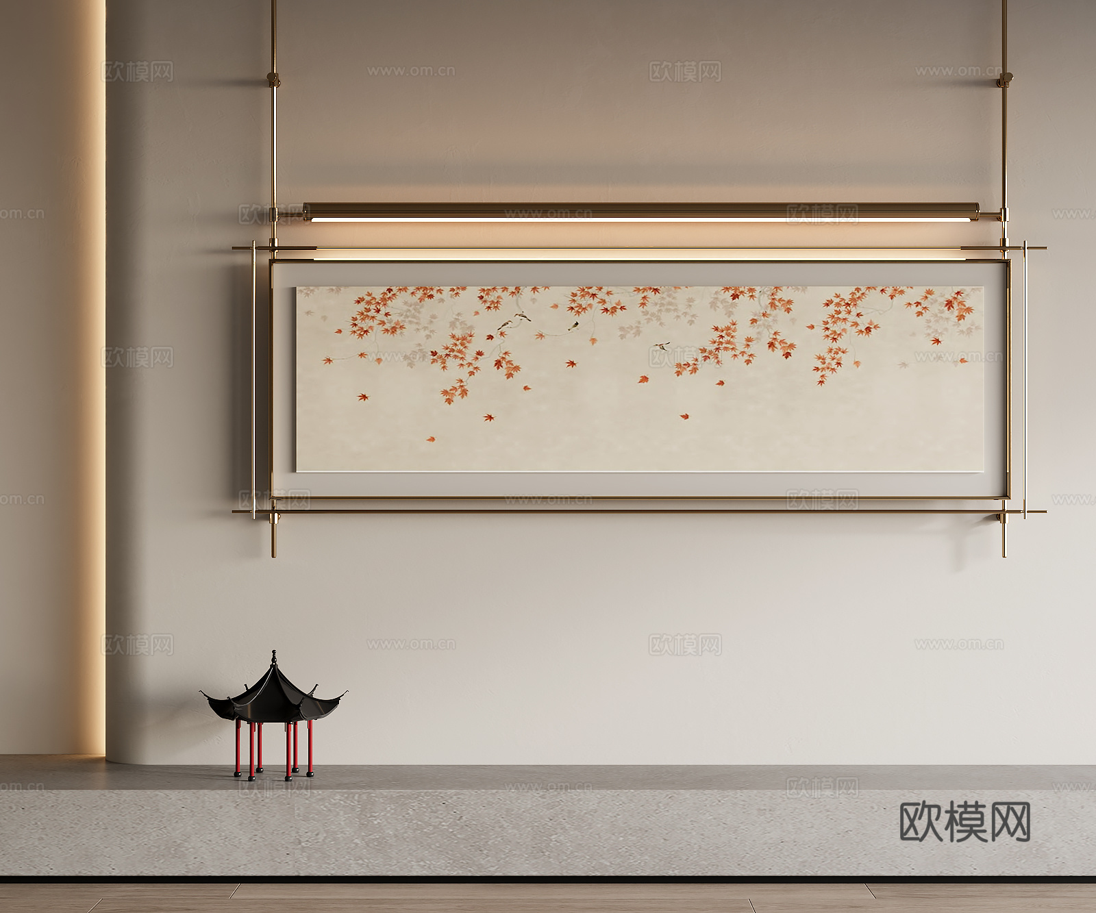 新中式装饰画3d模型