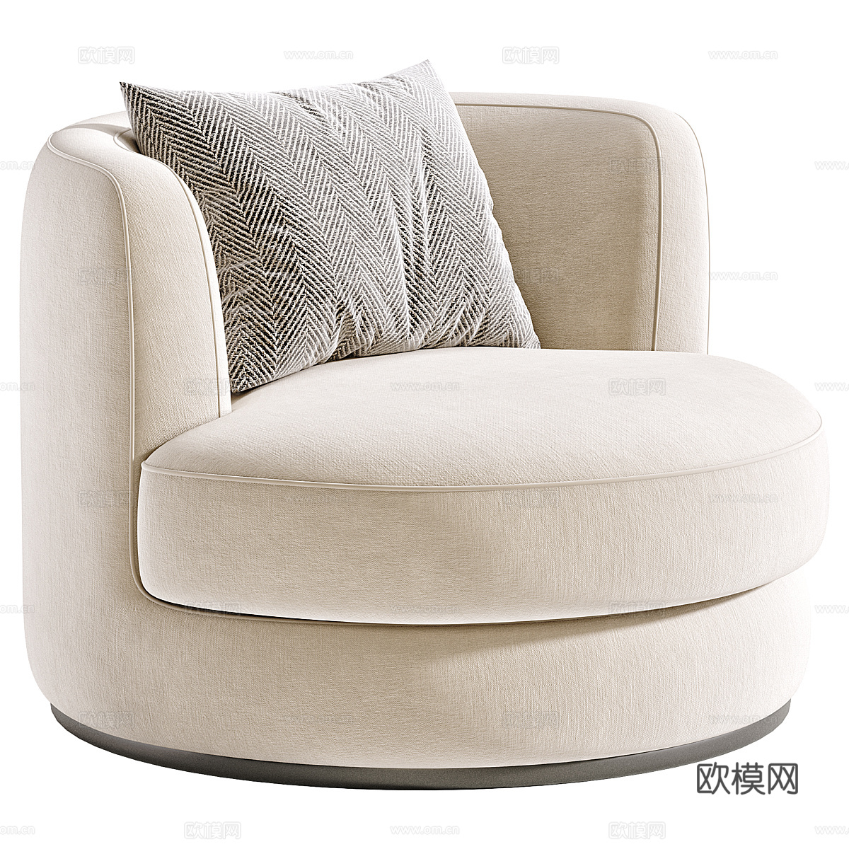 现代意式布艺扶手椅3d模型