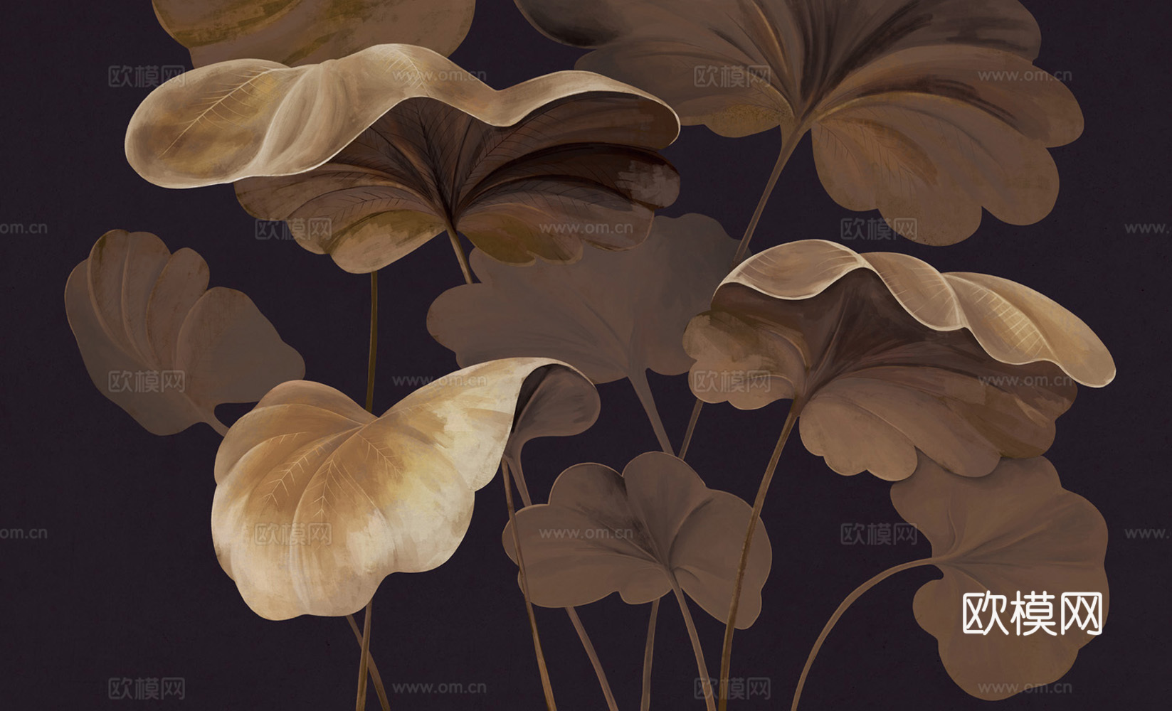 植物叶子壁画