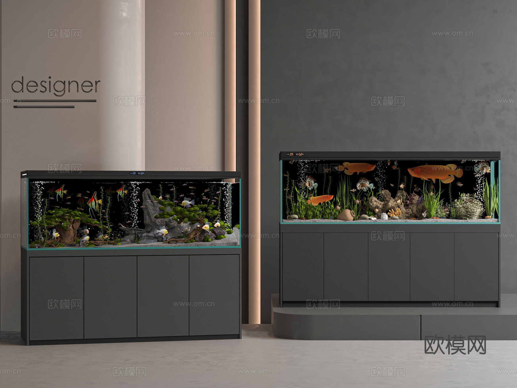 现代鱼缸3d模型