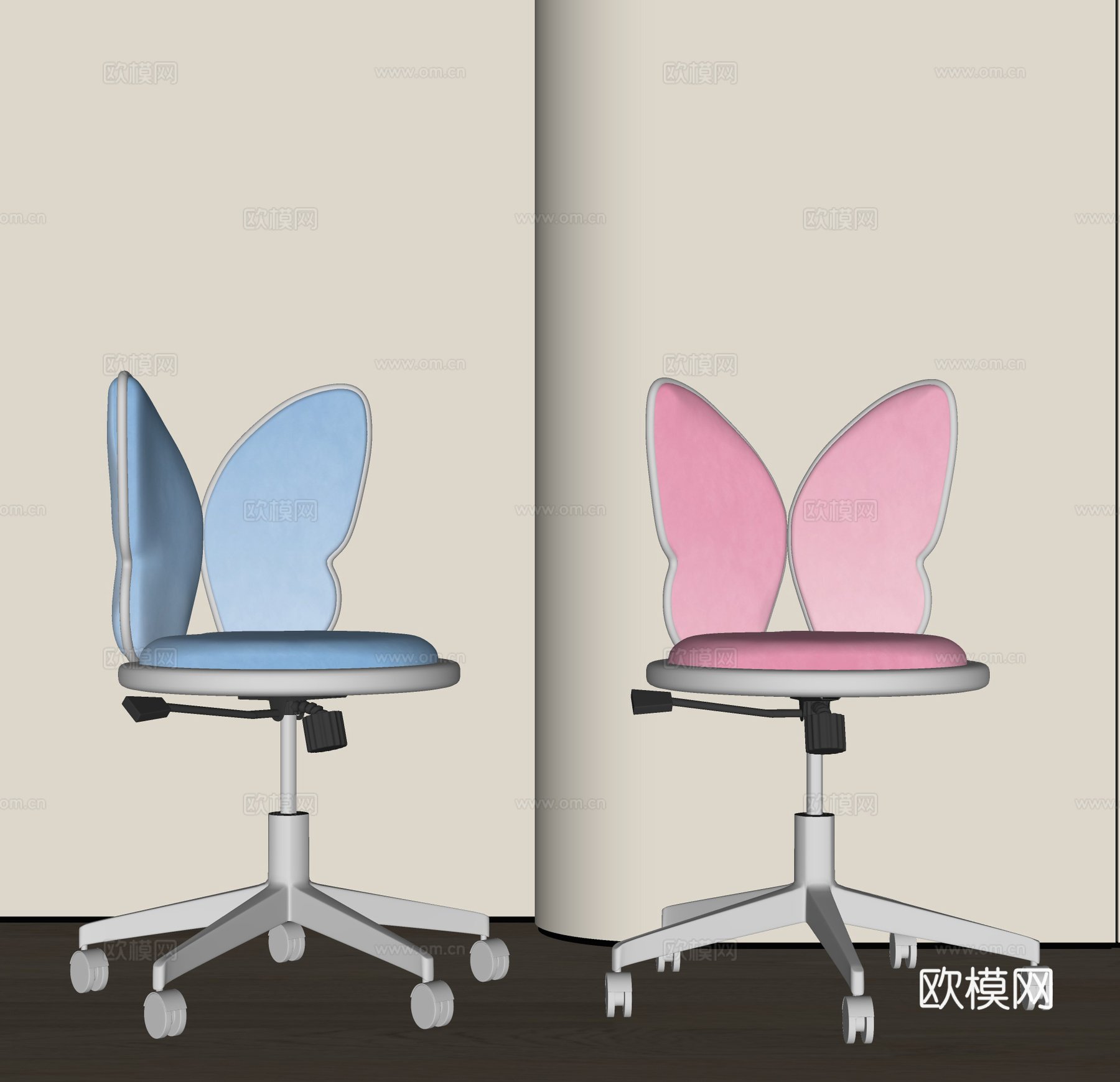 现代儿童椅su模型