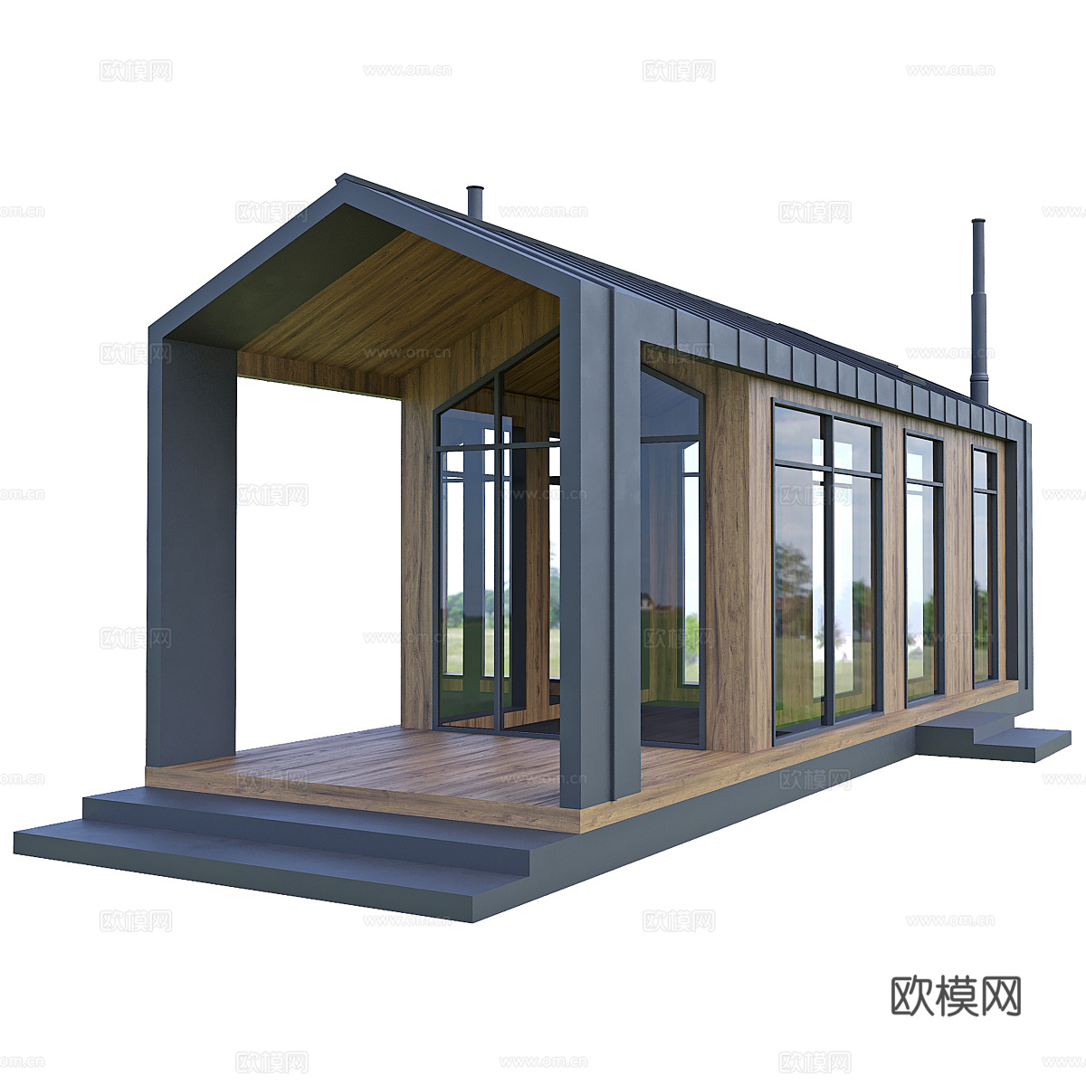 现代意式木屋3d模型