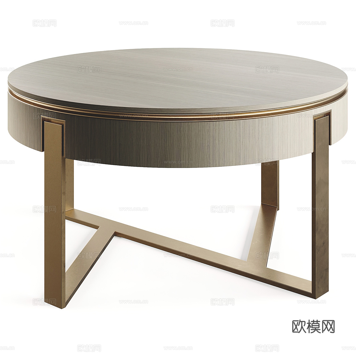 现代意式轻奢圆茶几组合3d模型