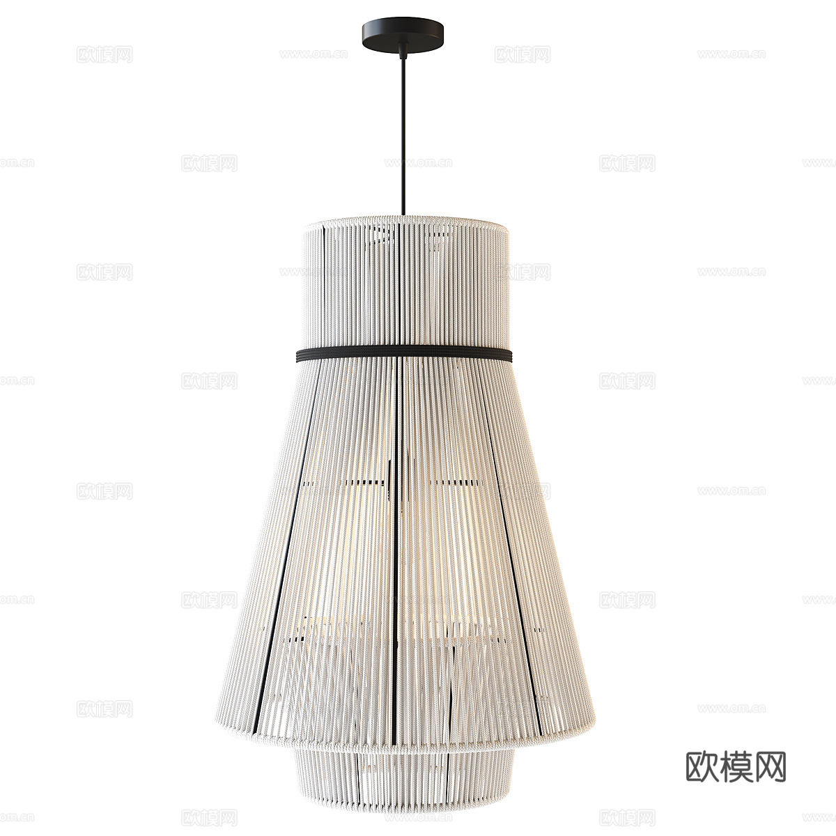 新中式侘寂藤编装饰吊灯3d模型