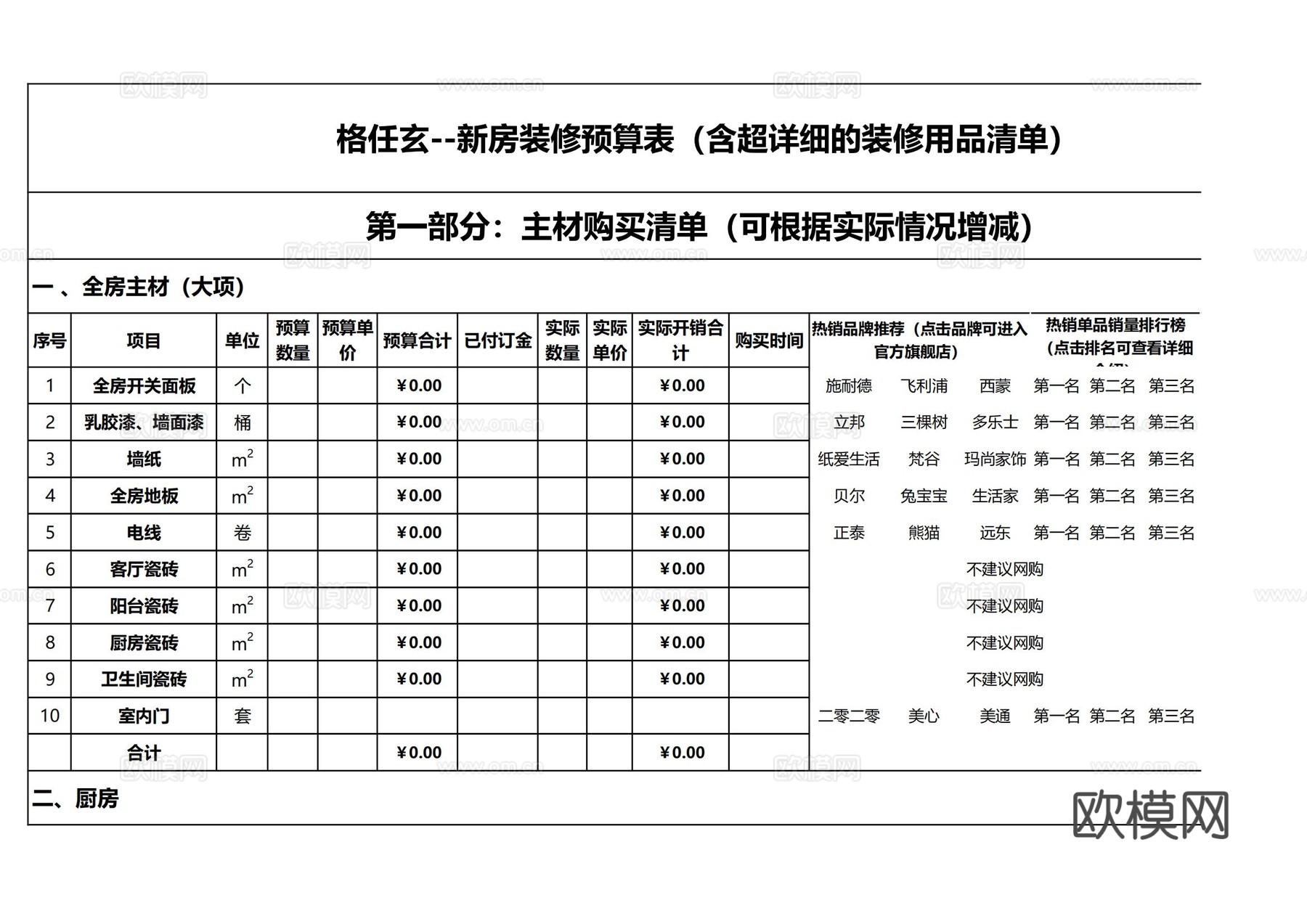 装修报价表cad施工图