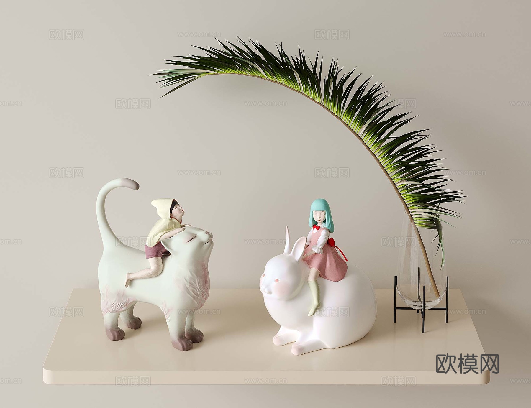 奶油风摆件 雕塑3d模型