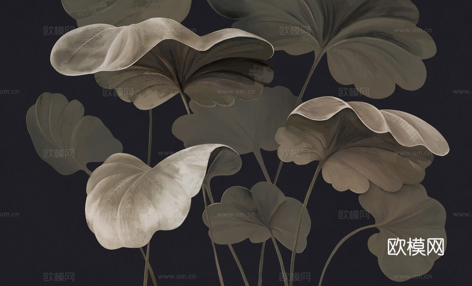 植物叶子壁画