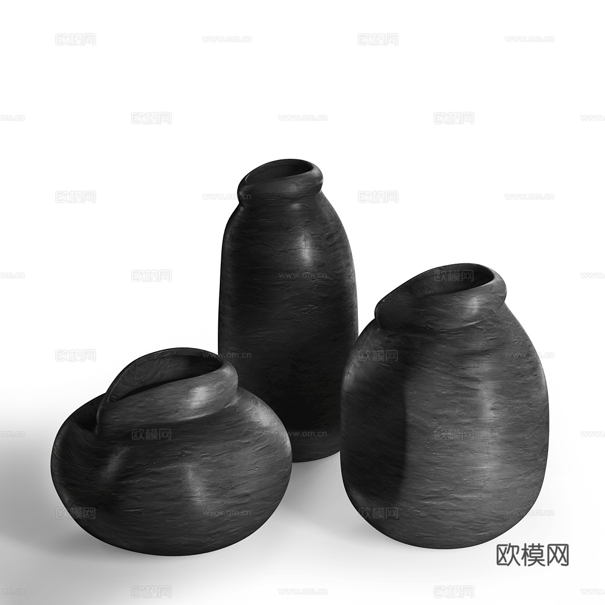 新中式侘寂陶罐 花瓶3d模型