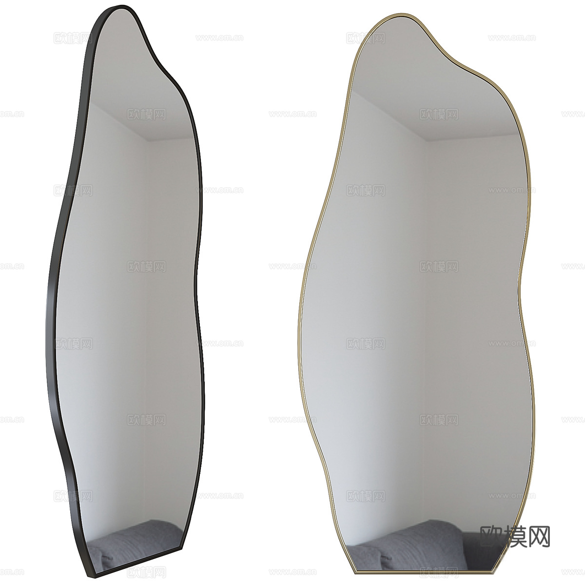 现代极简装饰镜子3d模型