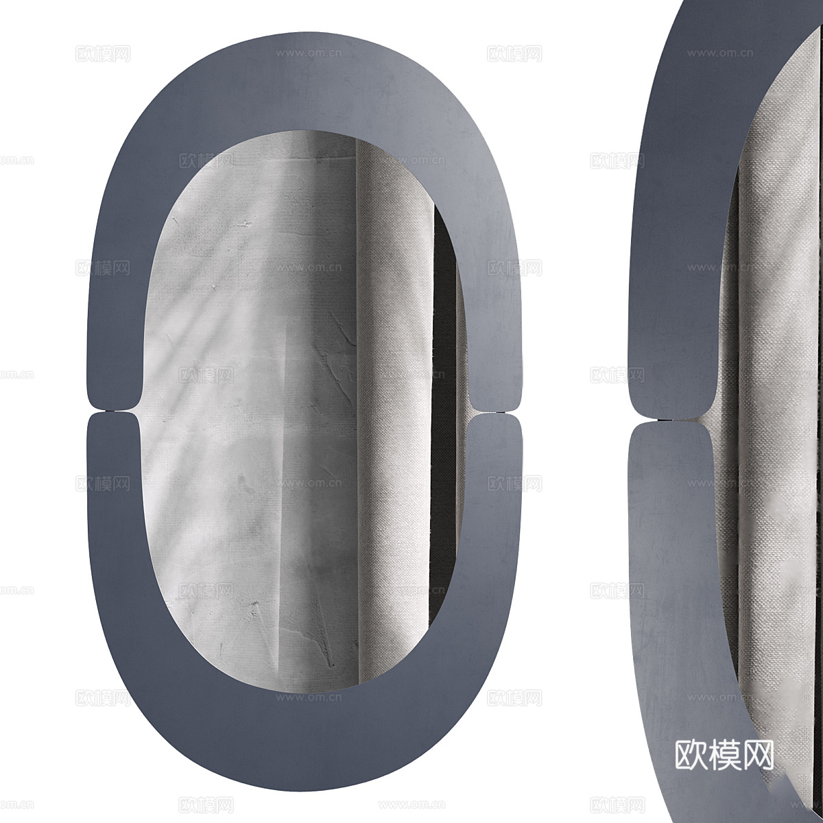 现代意式装饰镜子3d模型