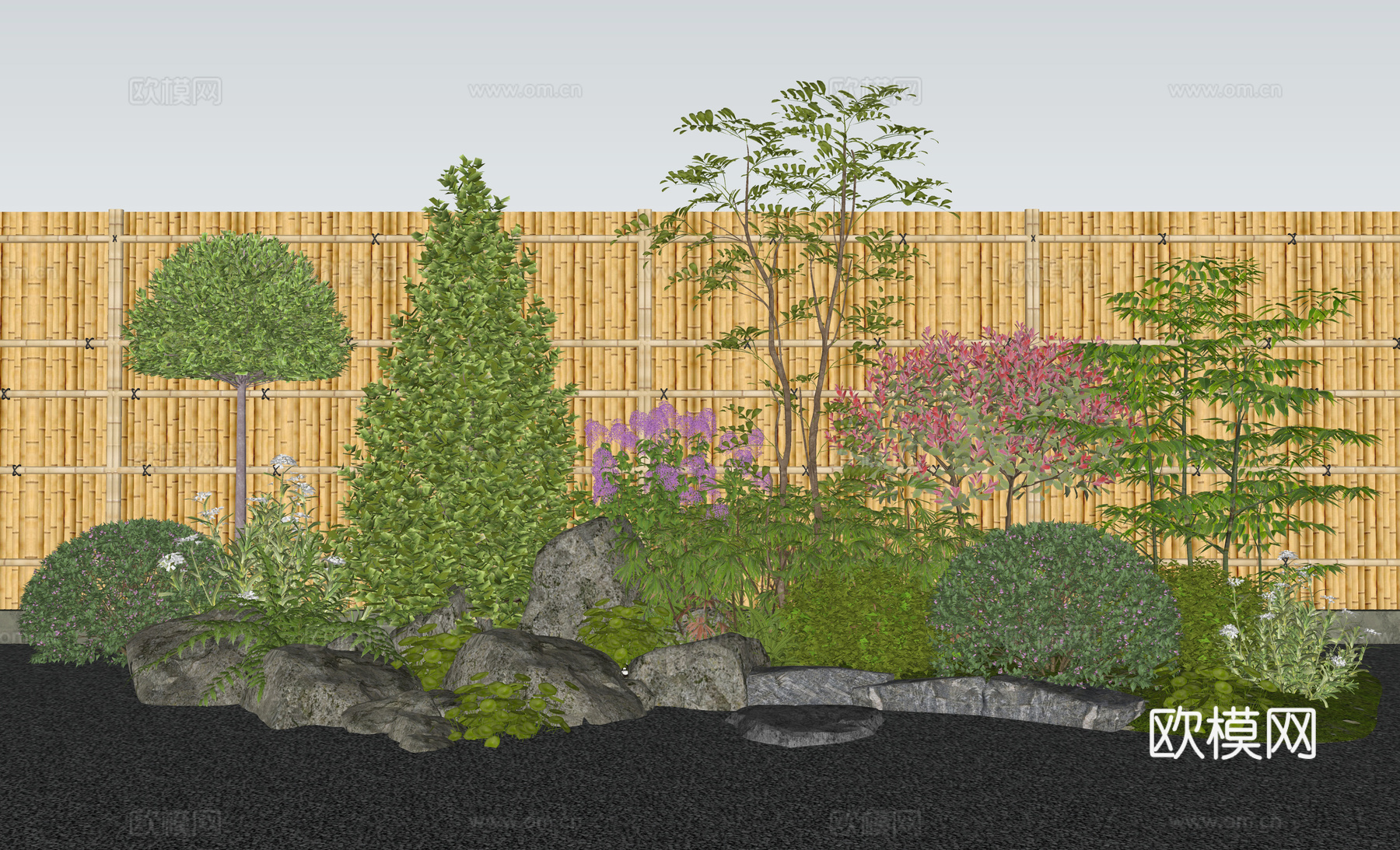 现代灌木植物组合 花境组团 植物造景 植物堆 灌木球su模型