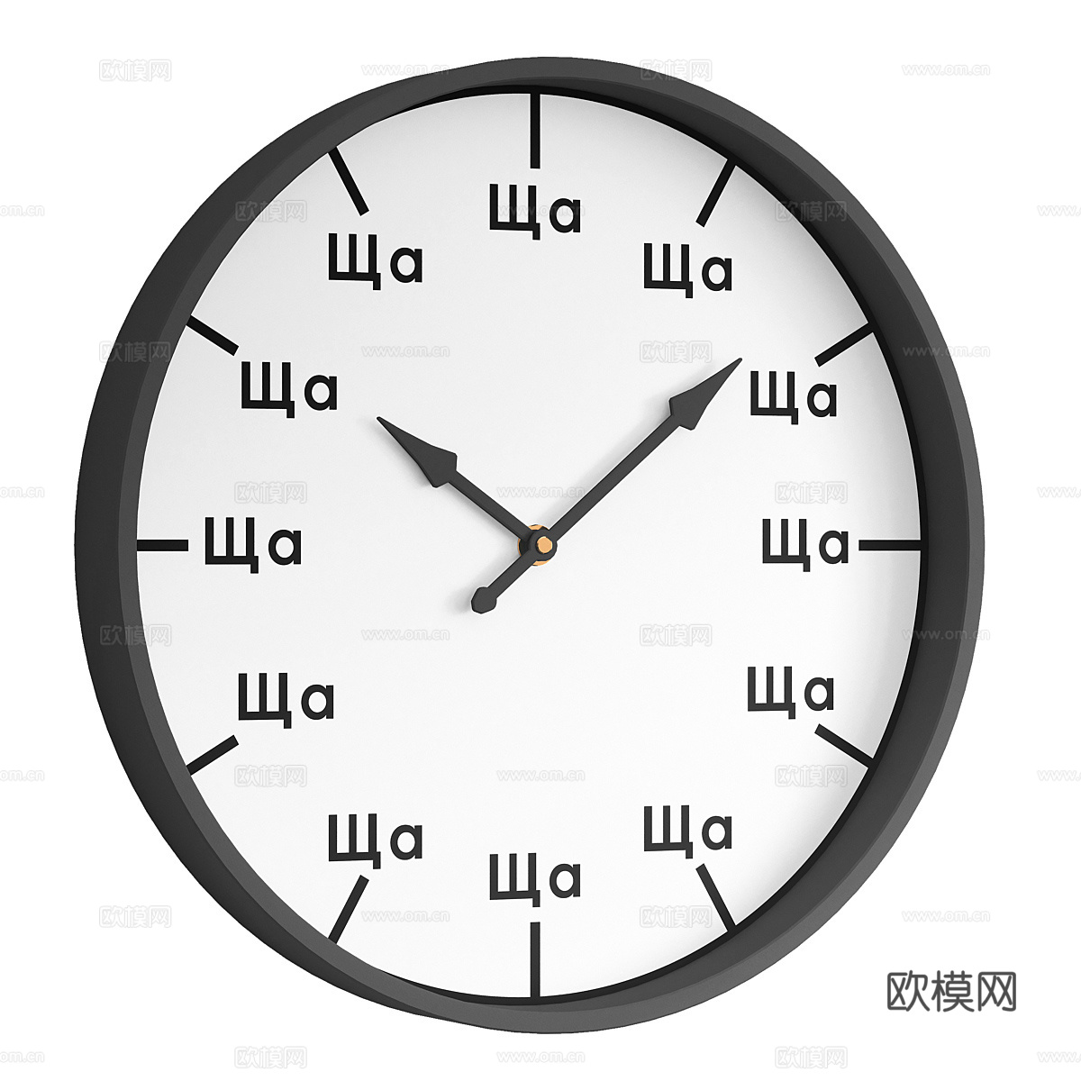 现代圆形挂钟3d模型