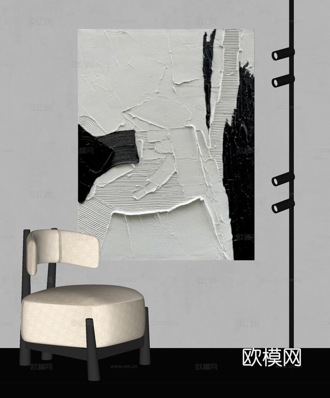 现代装饰画su模型