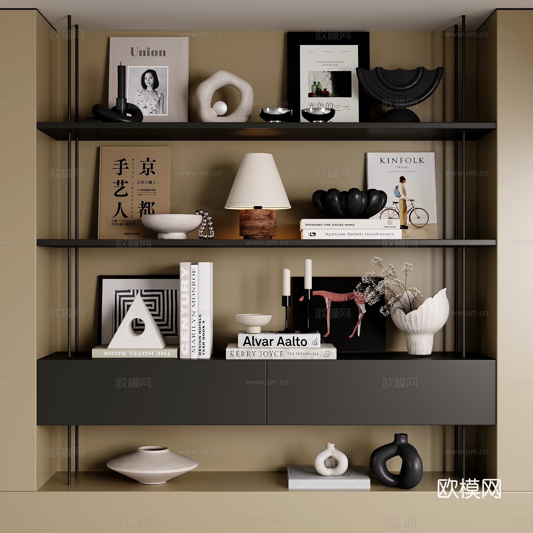 中古风装饰摆件su模型