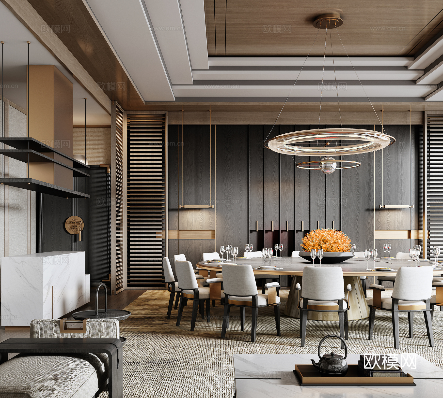 CCD现代轻奢酒店包厢3d模型