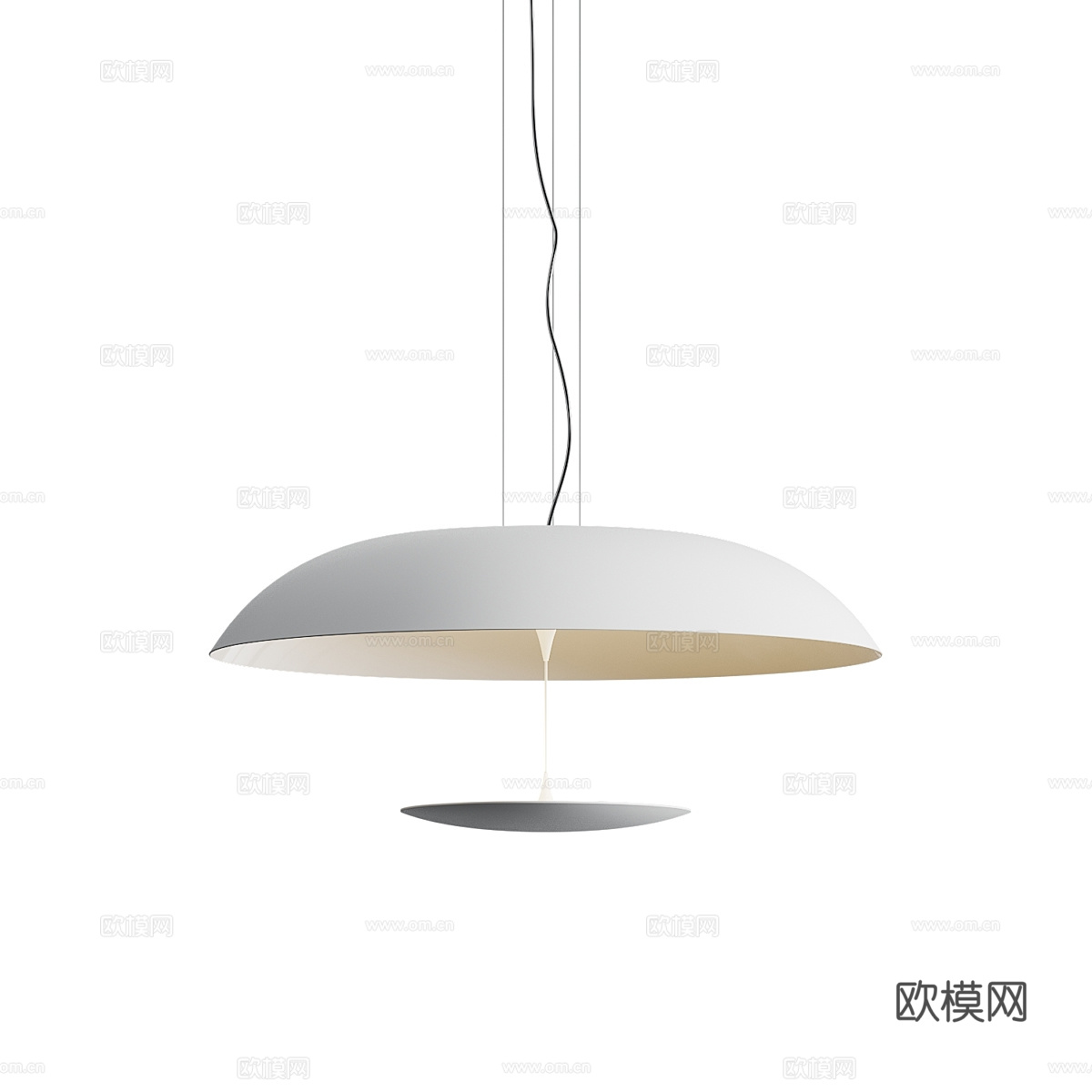 现代极简圆盘金属吊灯3d模型