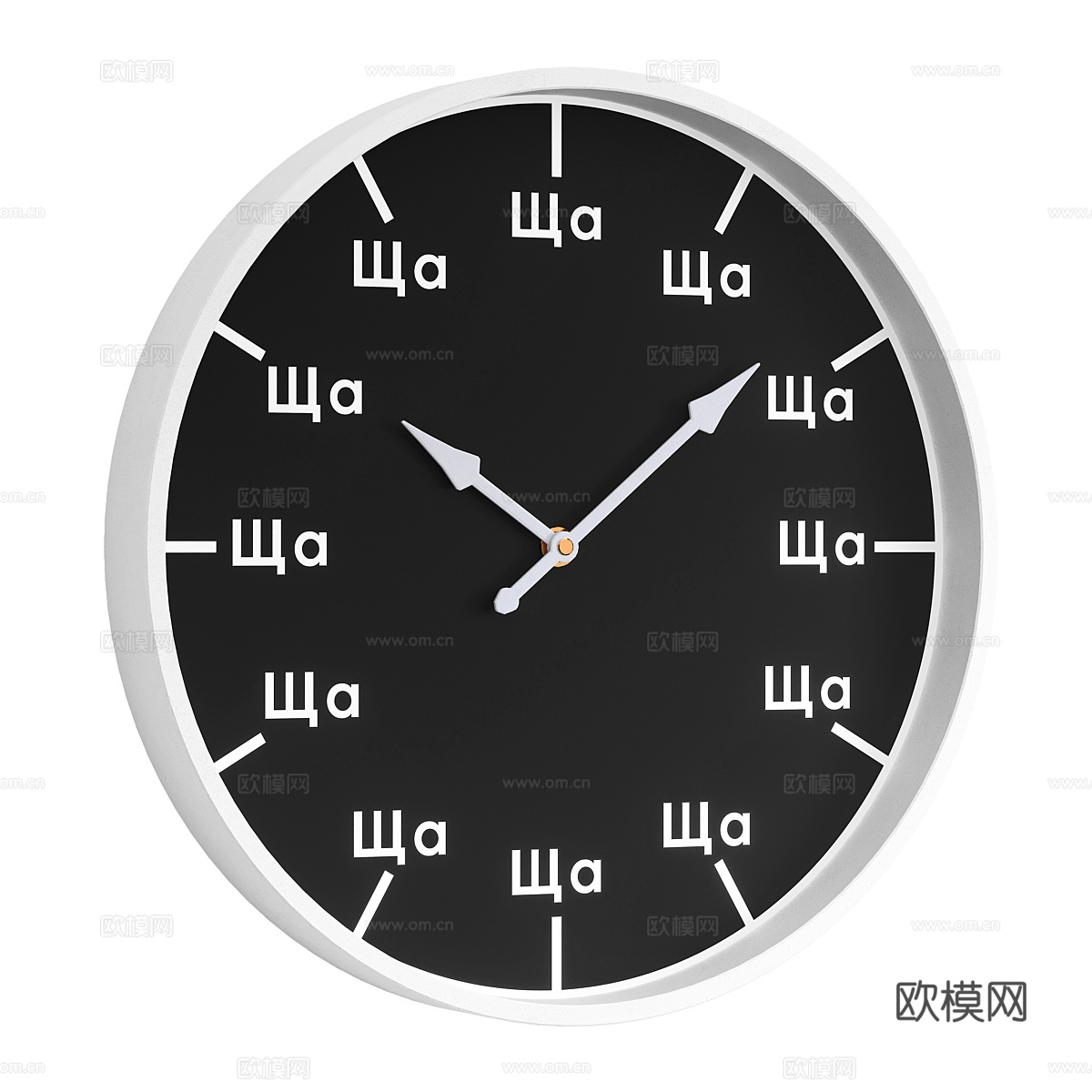 现代圆形挂钟3d模型