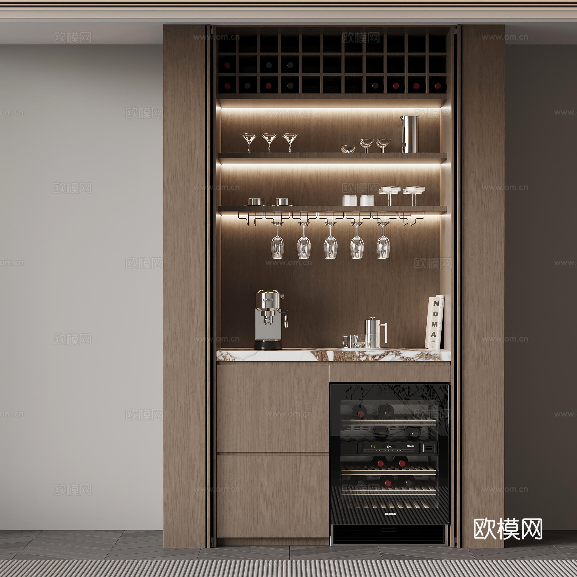意式酒柜 餐边柜su模型
