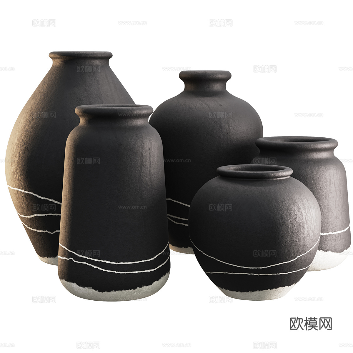 新中式陶罐 花瓶3d模型