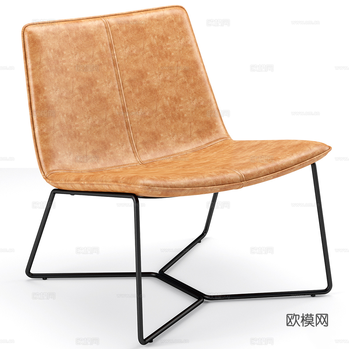 现代极简布艺休闲椅3d模型