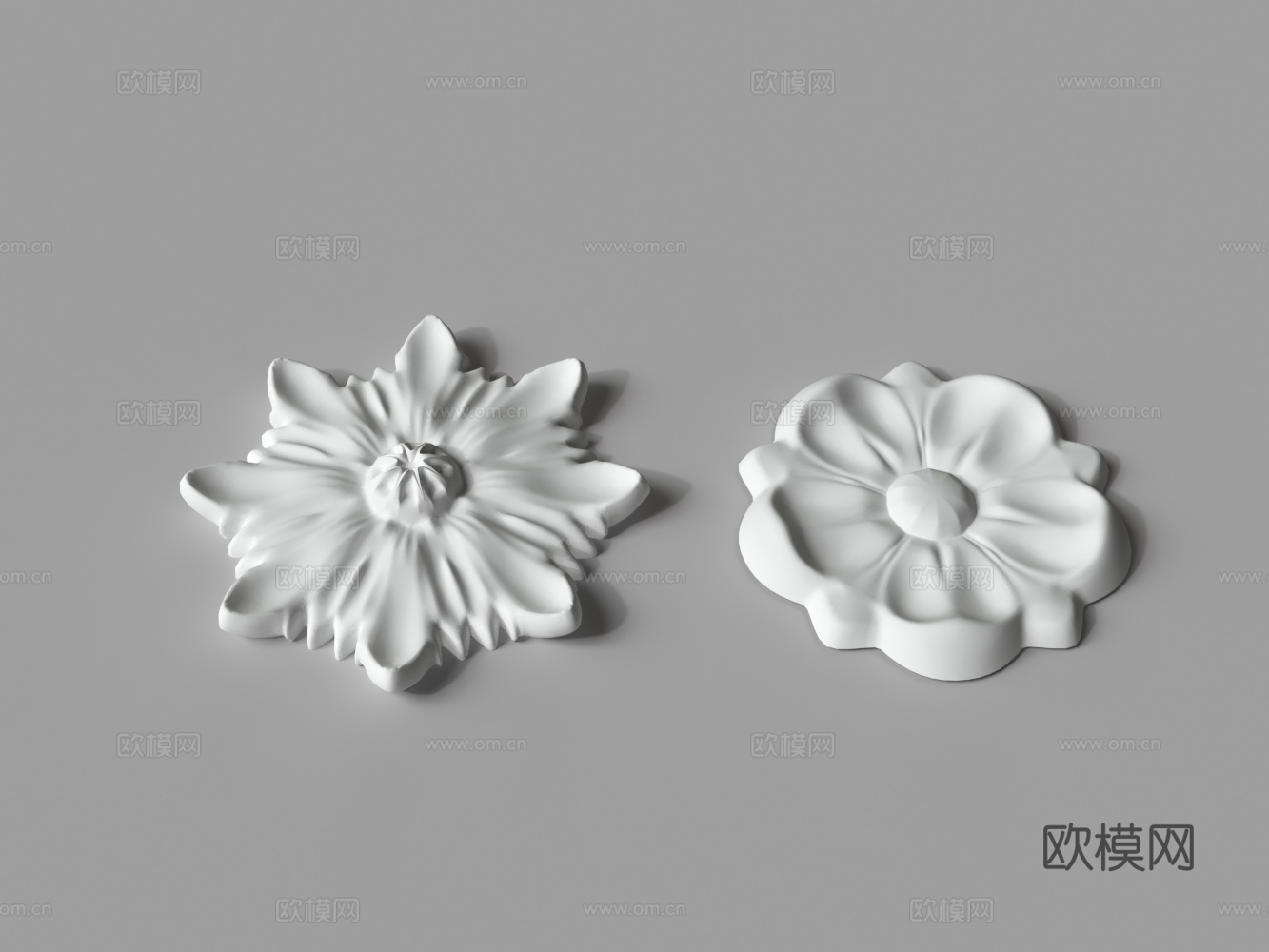 雕花 石膏雕花 花瓣 雪花3d模型