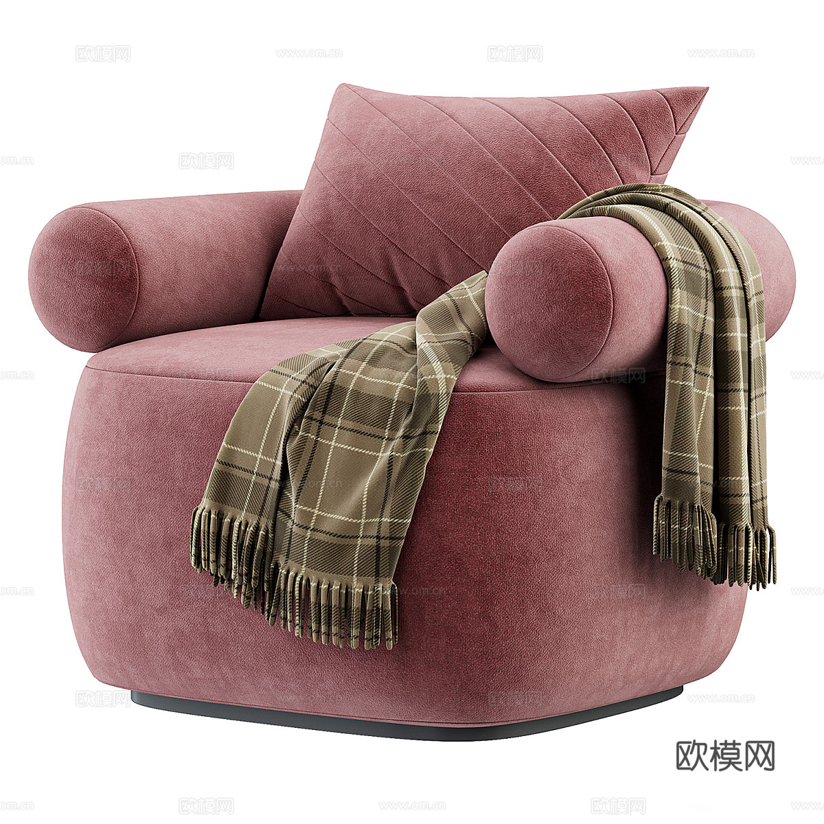 现代奶油风布艺沙发椅3d模型