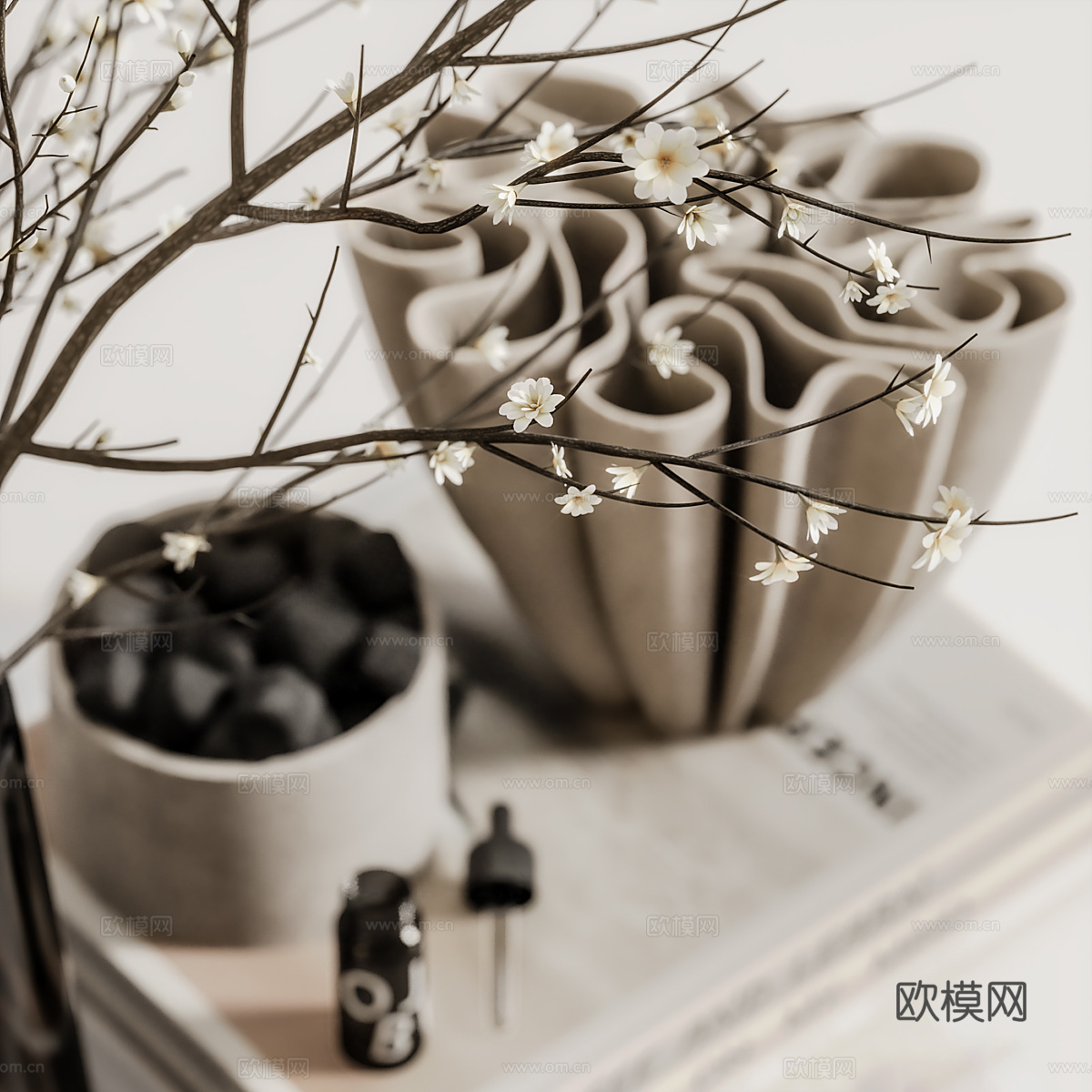新中式轻奢饰品摆件组合3d模型