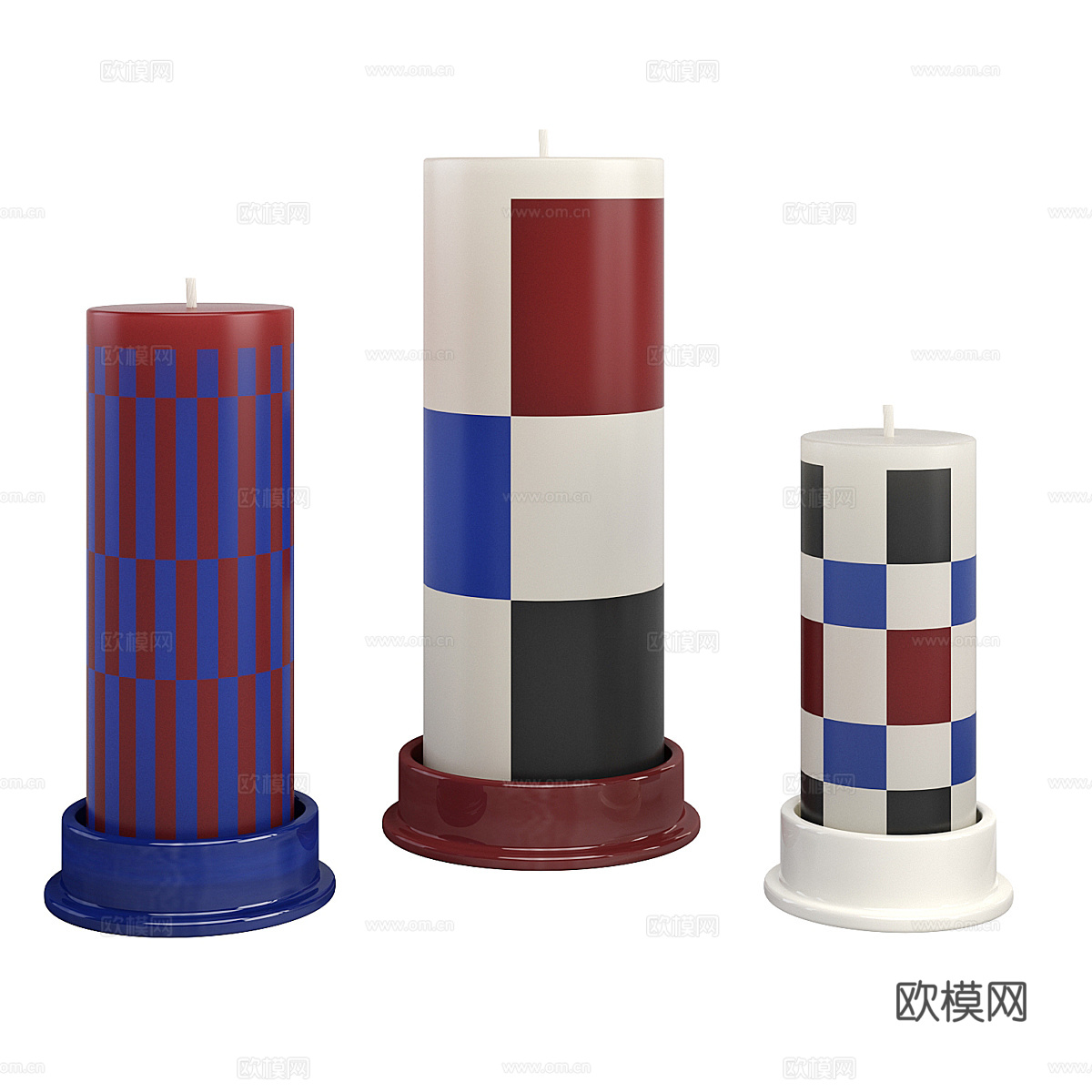 现代蜡烛 烛台3d模型
