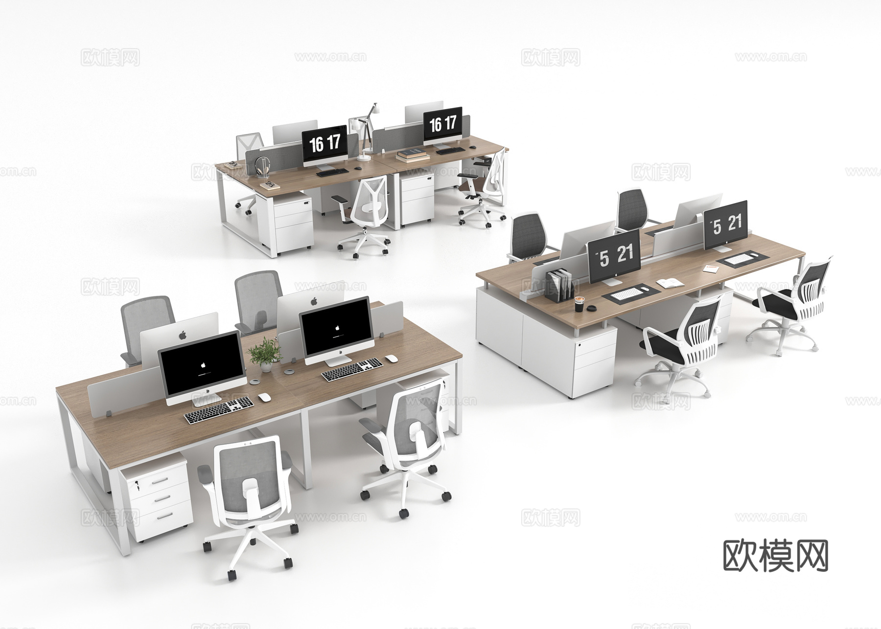 现代办公桌椅3d模型