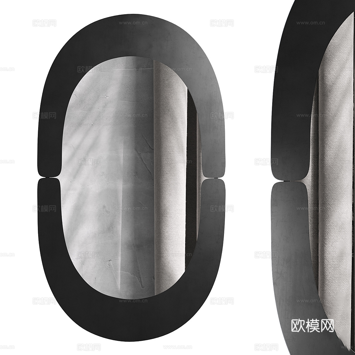 现代意式装饰镜子3d模型