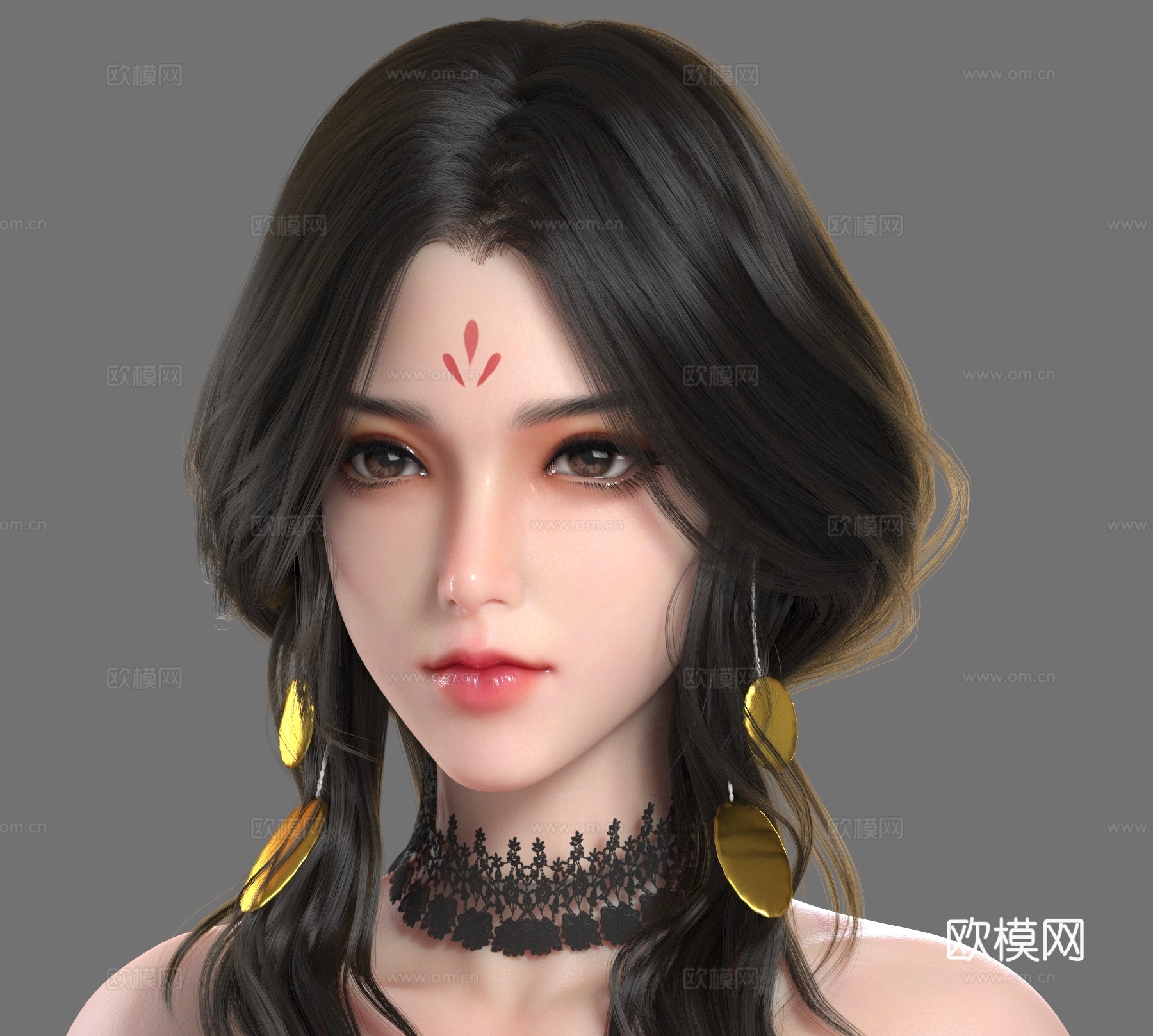 古风美女角色 美少女角色3d模型