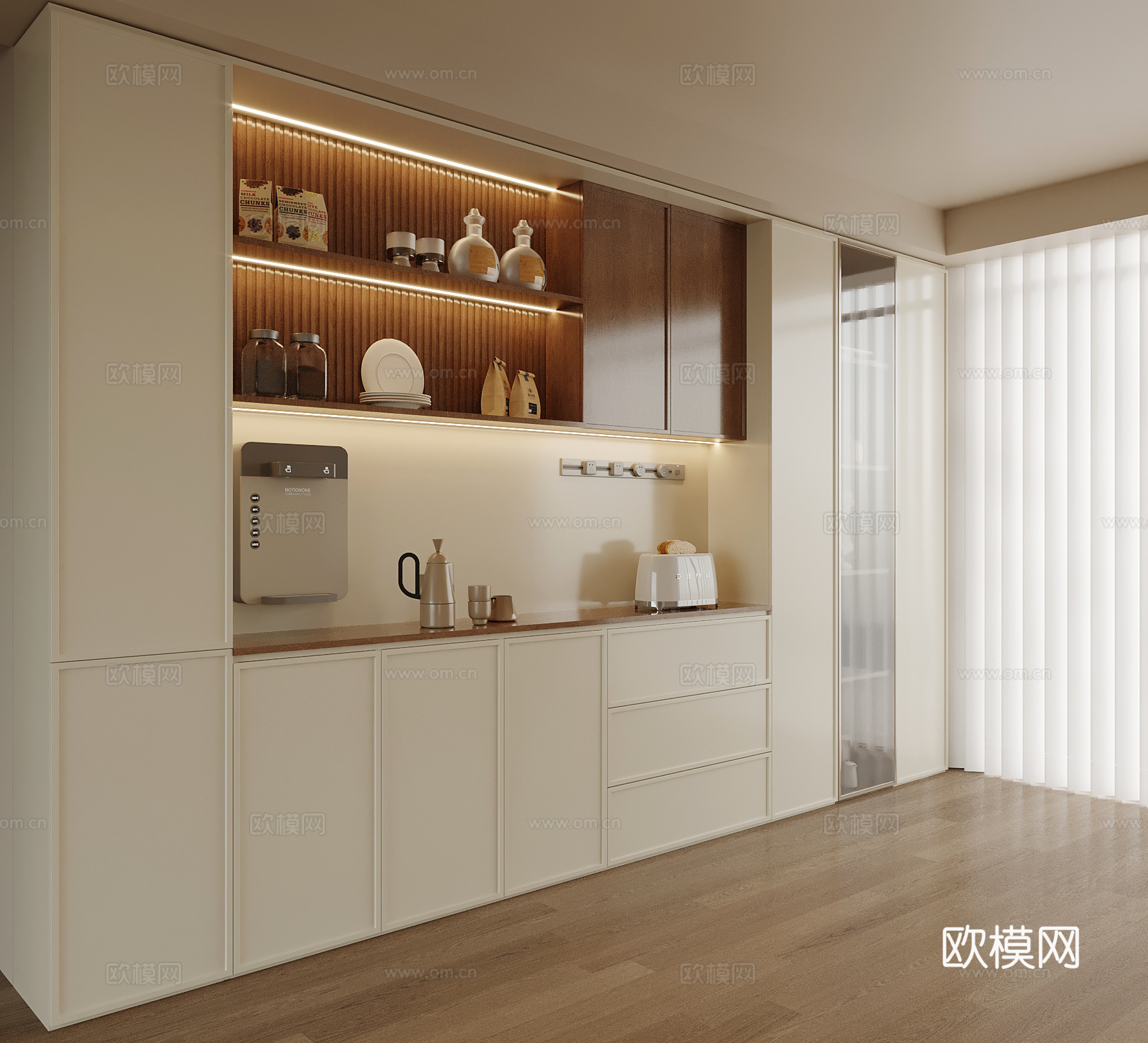 中古风酒柜 餐边柜su模型