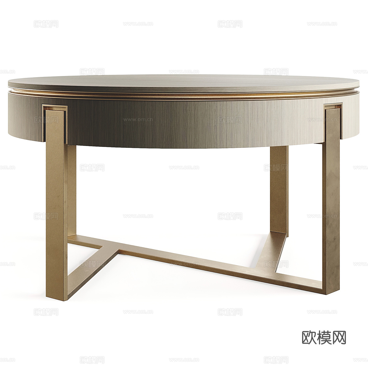 现代意式轻奢圆茶几组合3d模型