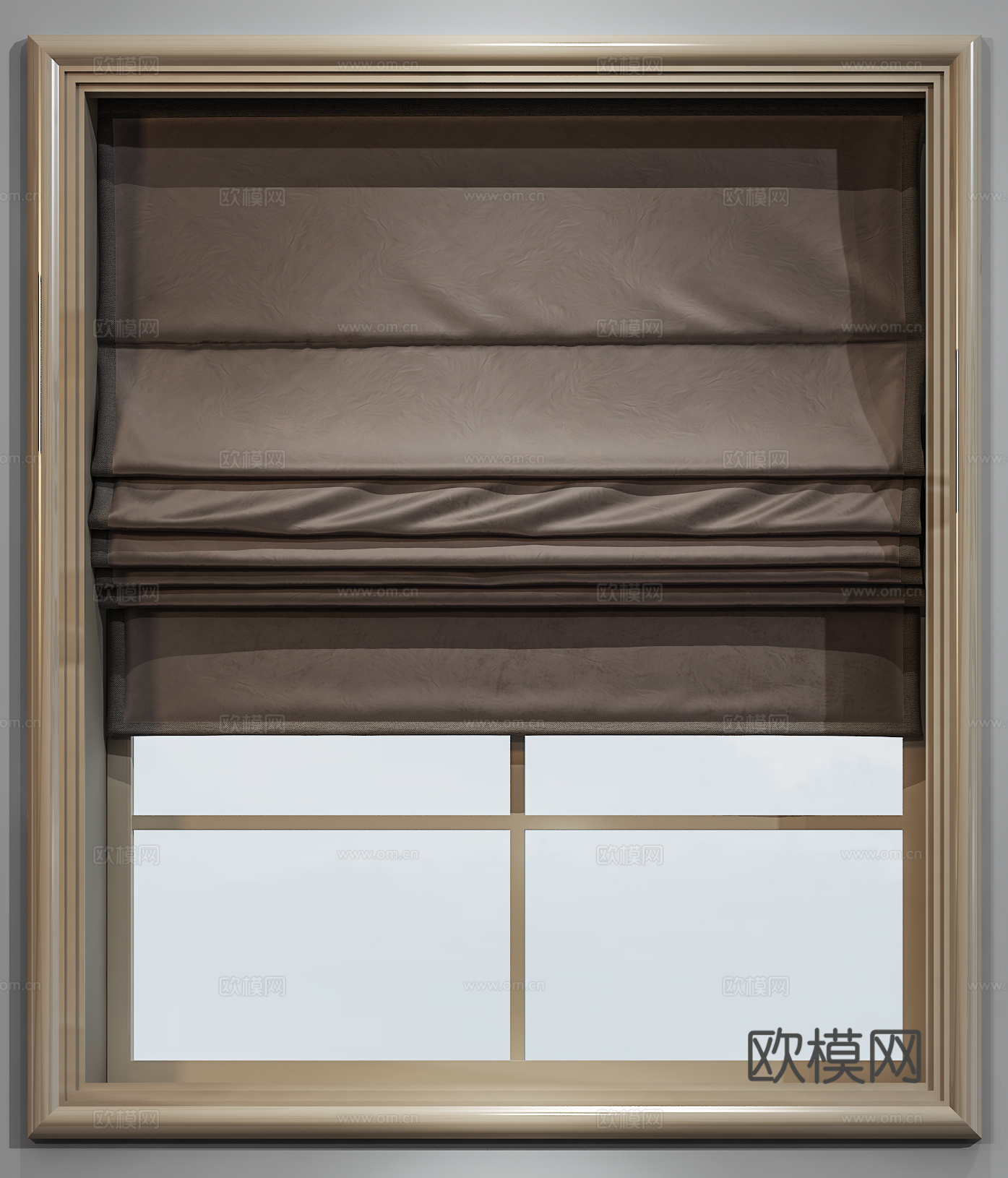 现代布艺窗帘  卧室窗帘  窗帘组合3d模型