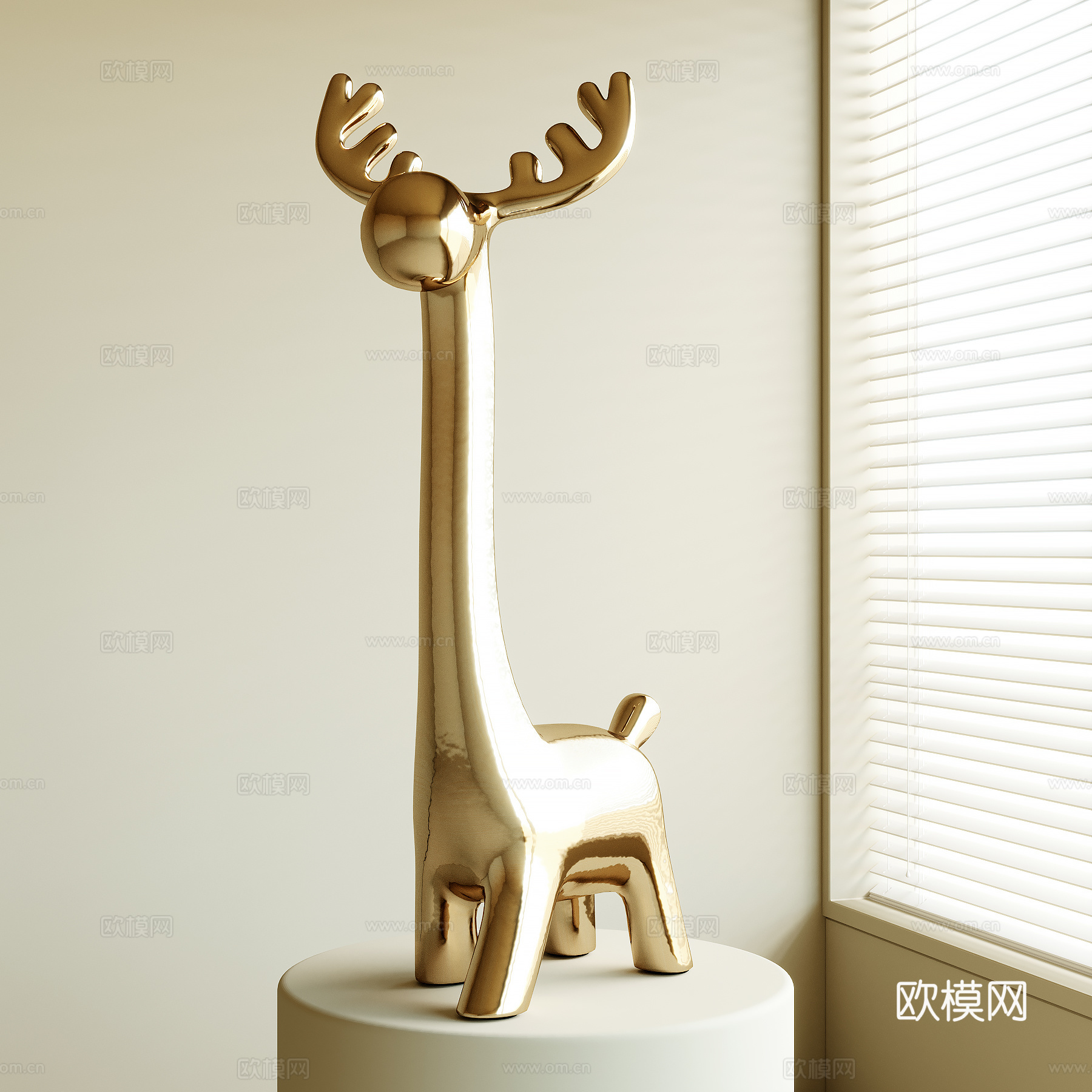 现代雕塑摆件su模型