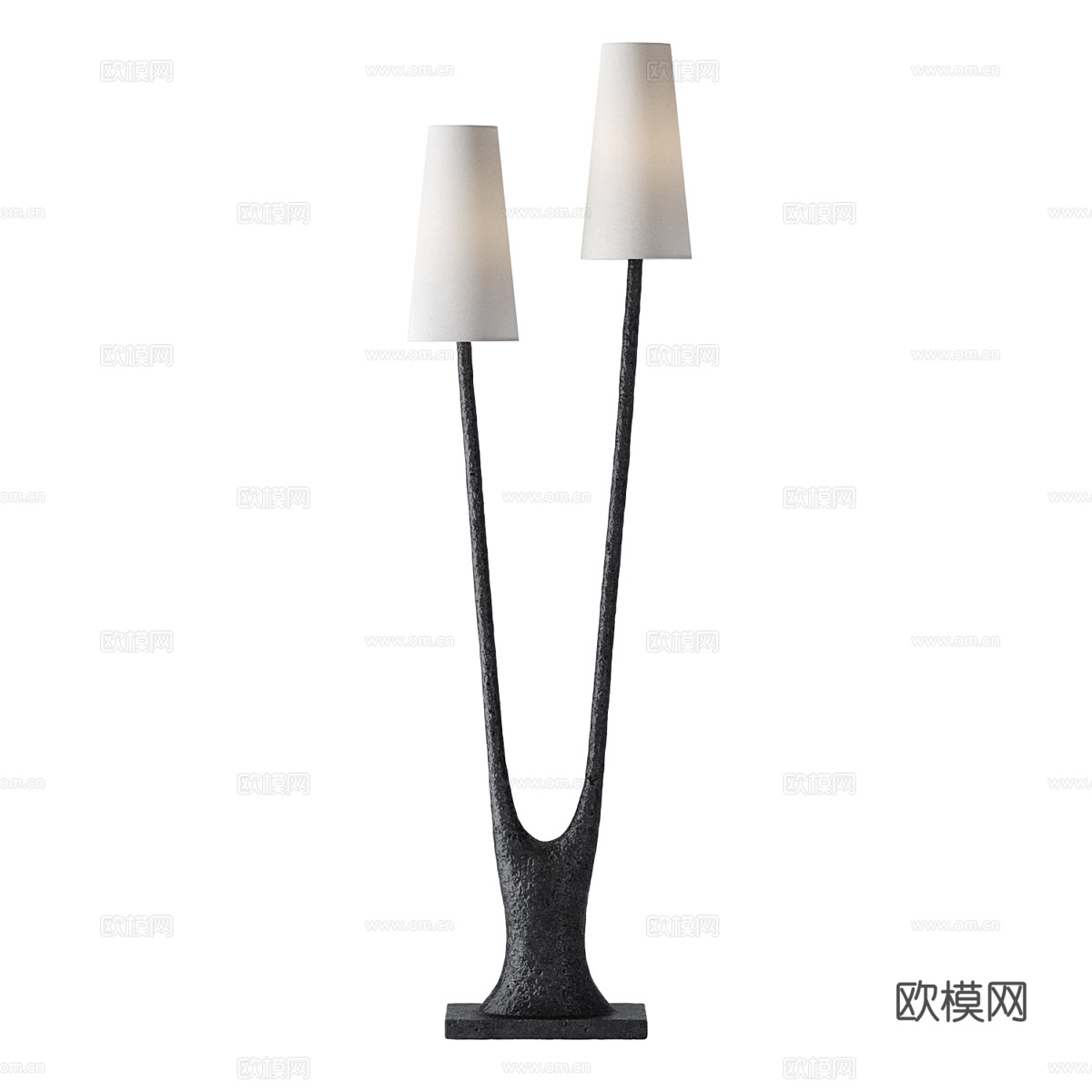 新中式侘寂双头落地灯3d模型