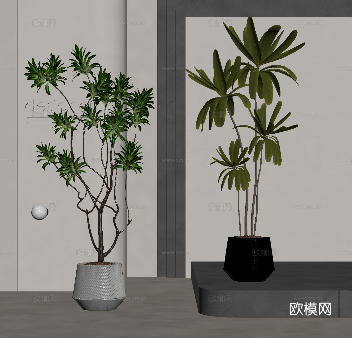 盆栽 盆景 绿植 植物su模型