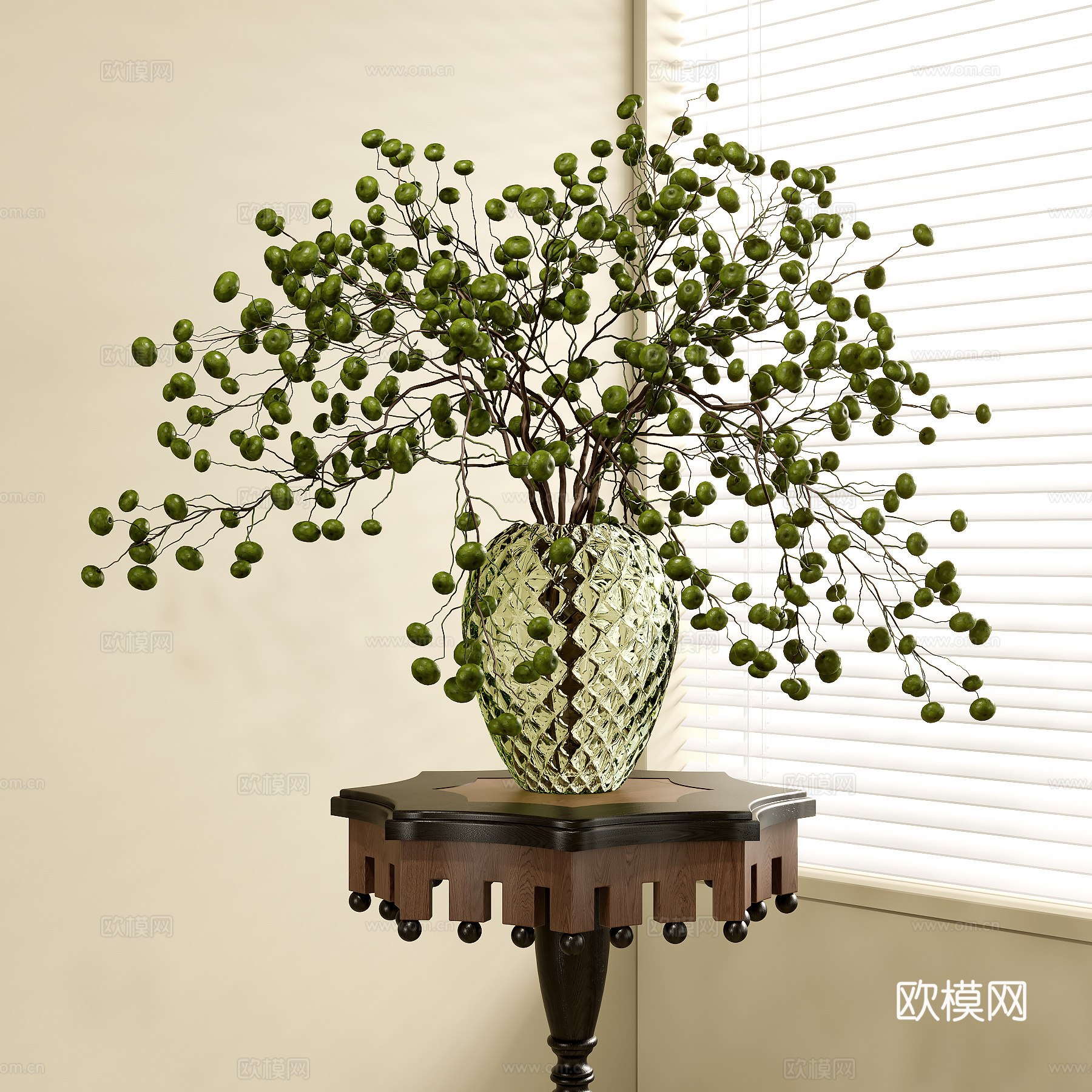 中古风花瓶花艺3d模型