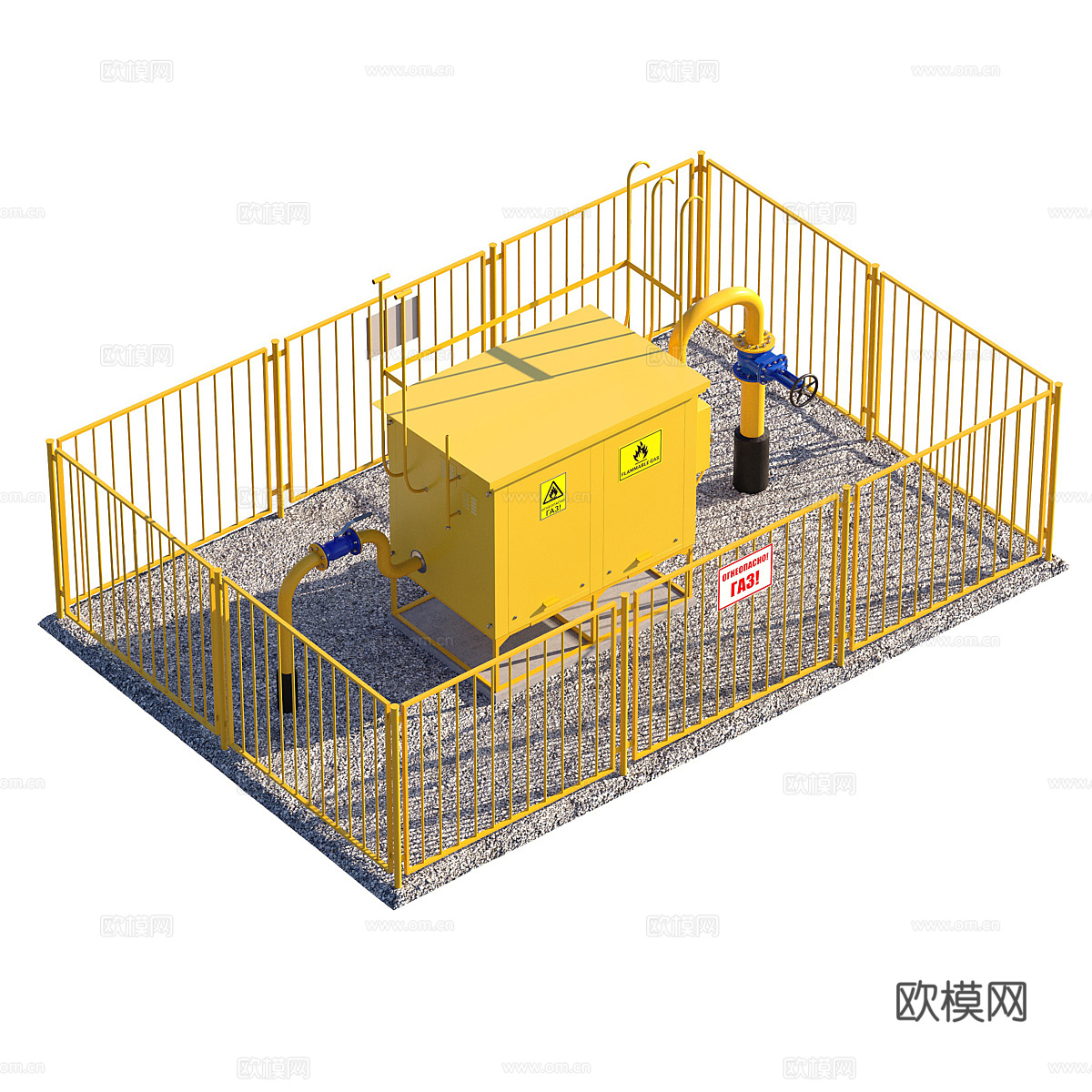 现代水力压裂气控站3d模型