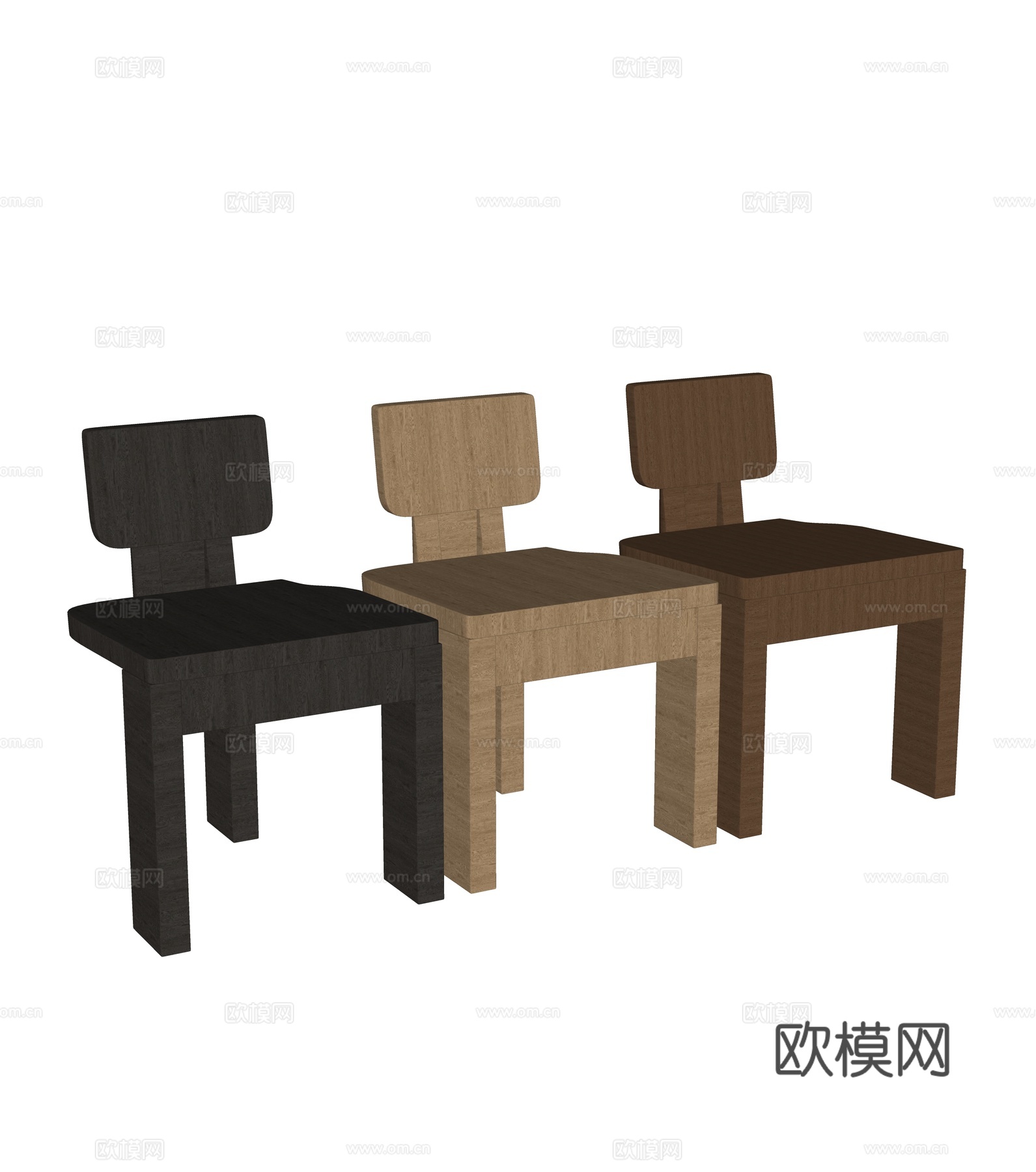 中古风餐椅 单椅su模型