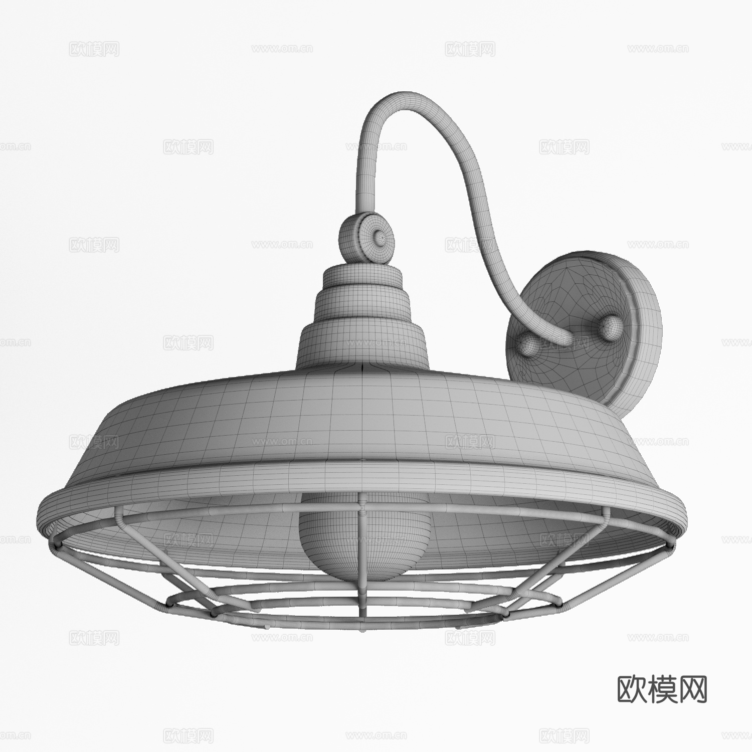 現(xiàn)代工業(yè)風(fēng)戶外金屬壁燈3d模型下載（渲染圖3）